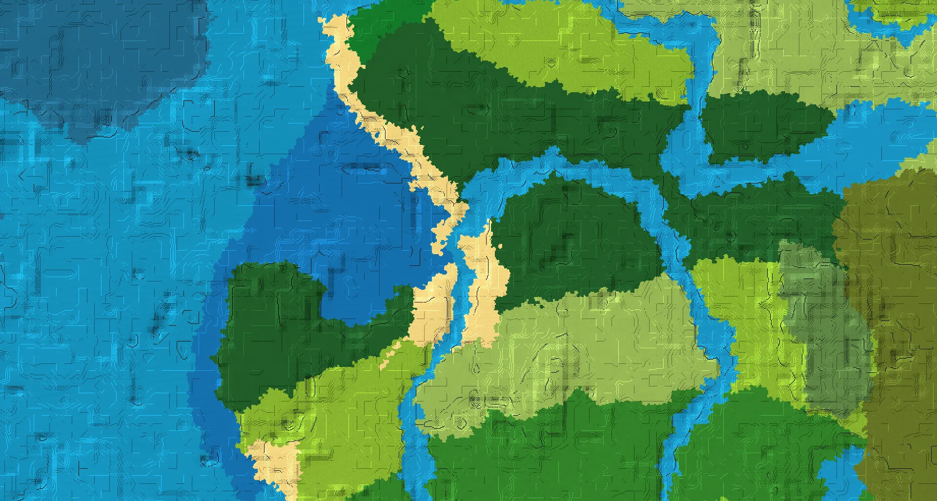 Seed map — Beach West of a Dark Forest Start