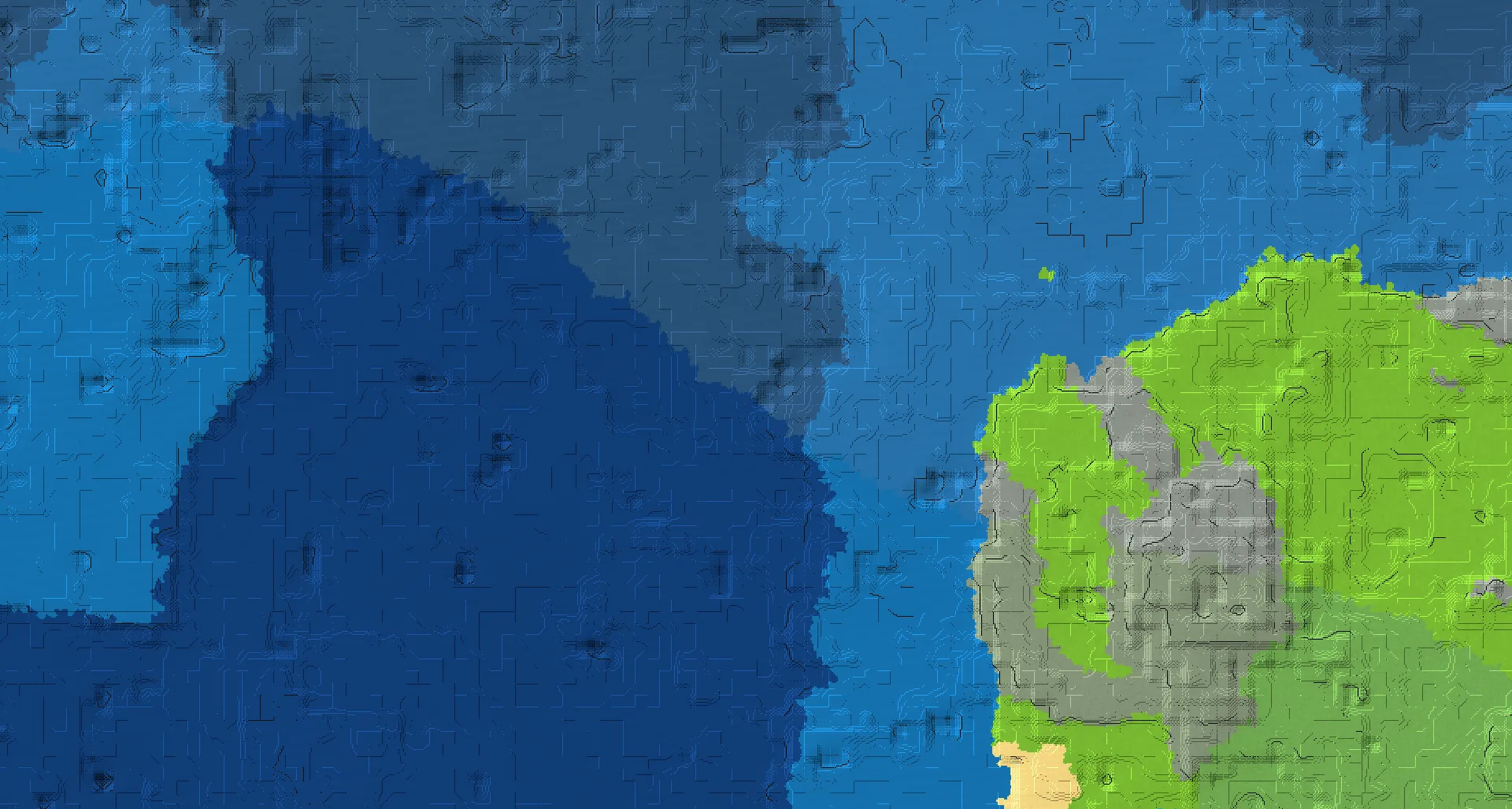 Seed map — Ocean Ruins West of a Plains Start with Ruined Portal