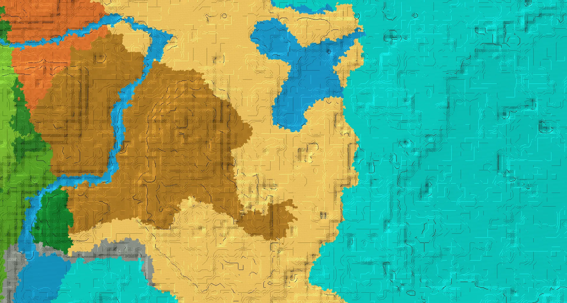 Seed map — Desert Temple and Ruined Portal from Wooded Badlands with Village