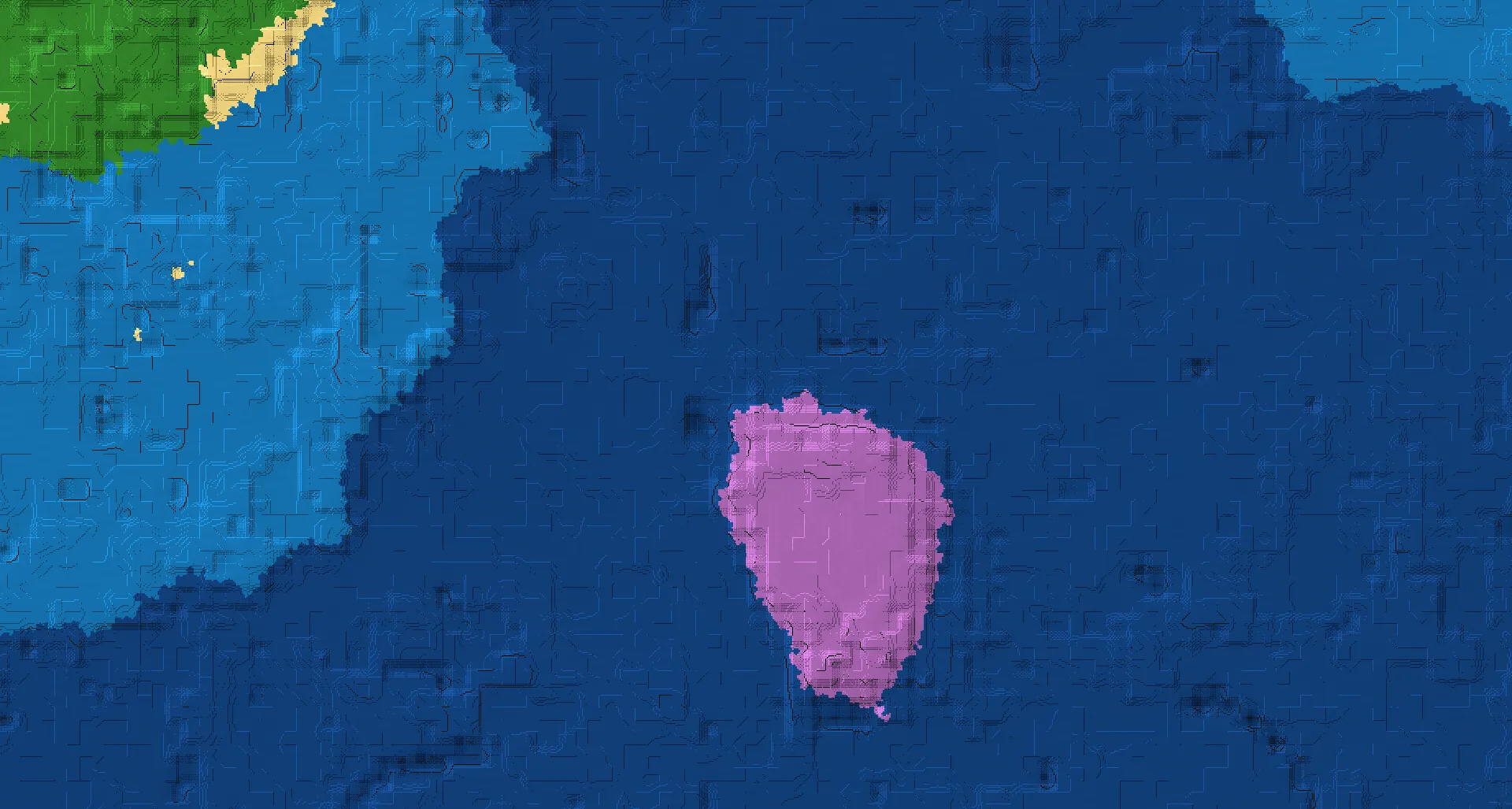 Seed map — Mushroom Fields Southeast of a Forest Start with Ruined Portal
