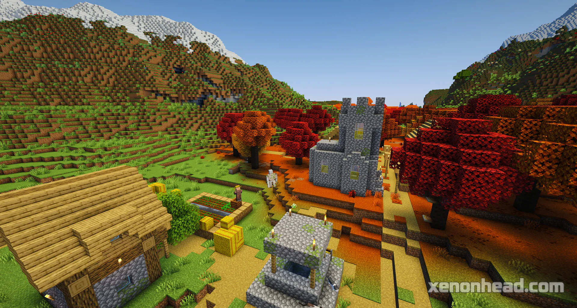 Autumn Beneath Snowy Peaks