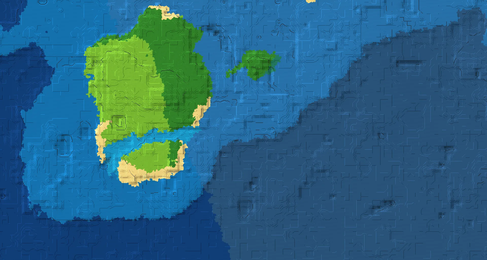 Seed map — Ocean-focused Start in Forest at -624, -512