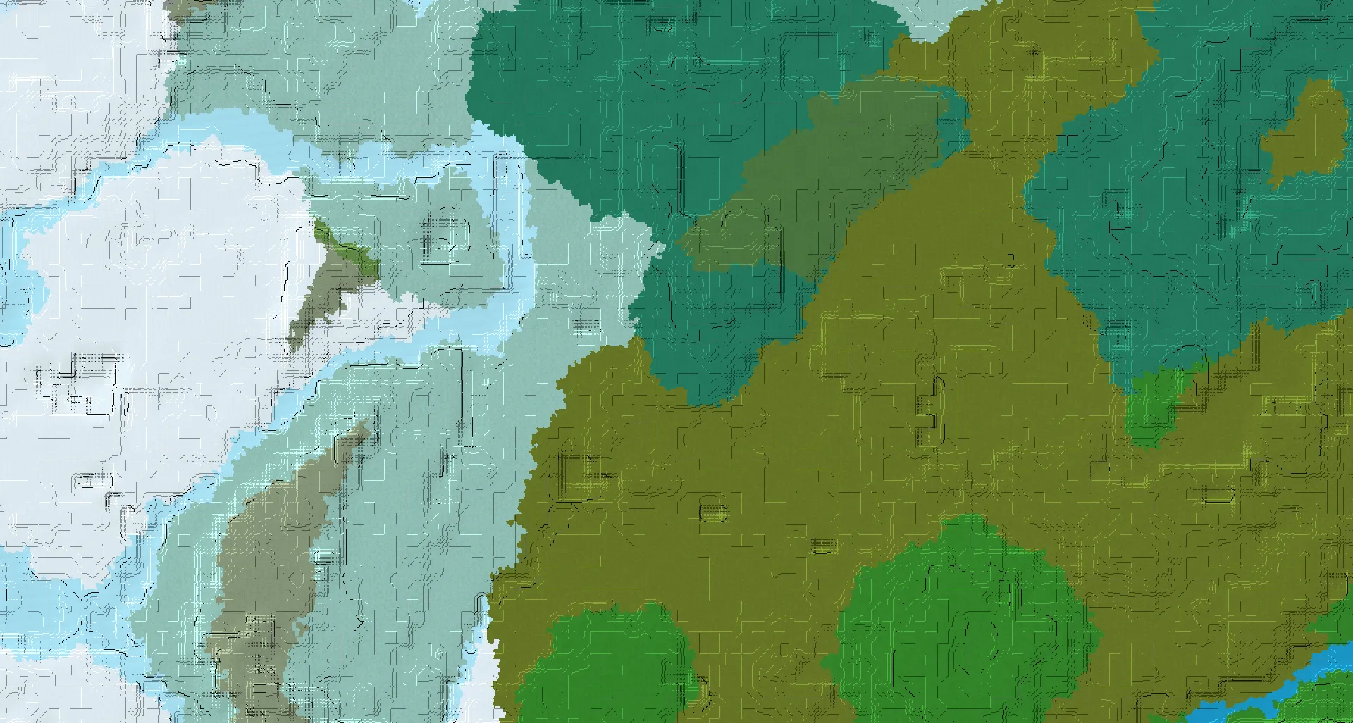 Seed map — Village and Swamp Hut from Snowy Taiga