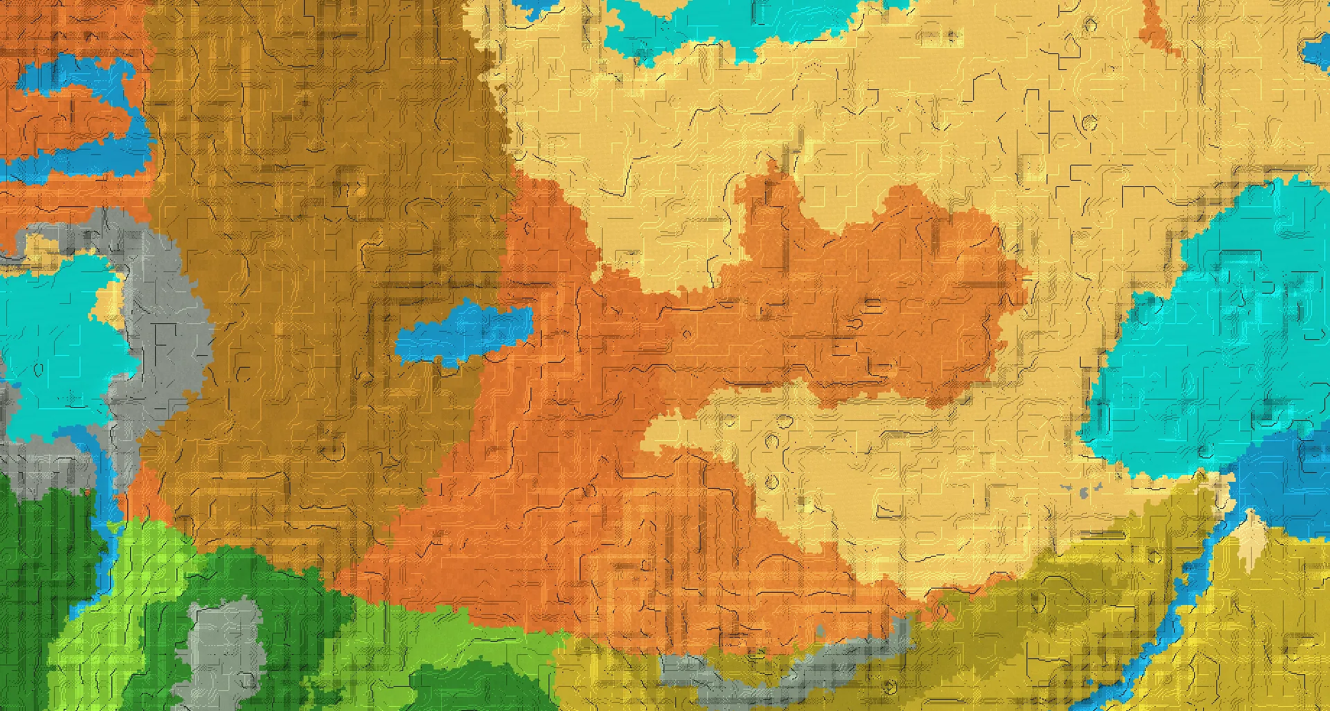 Seed map — Badlands West of a Desert Start with Ancient City