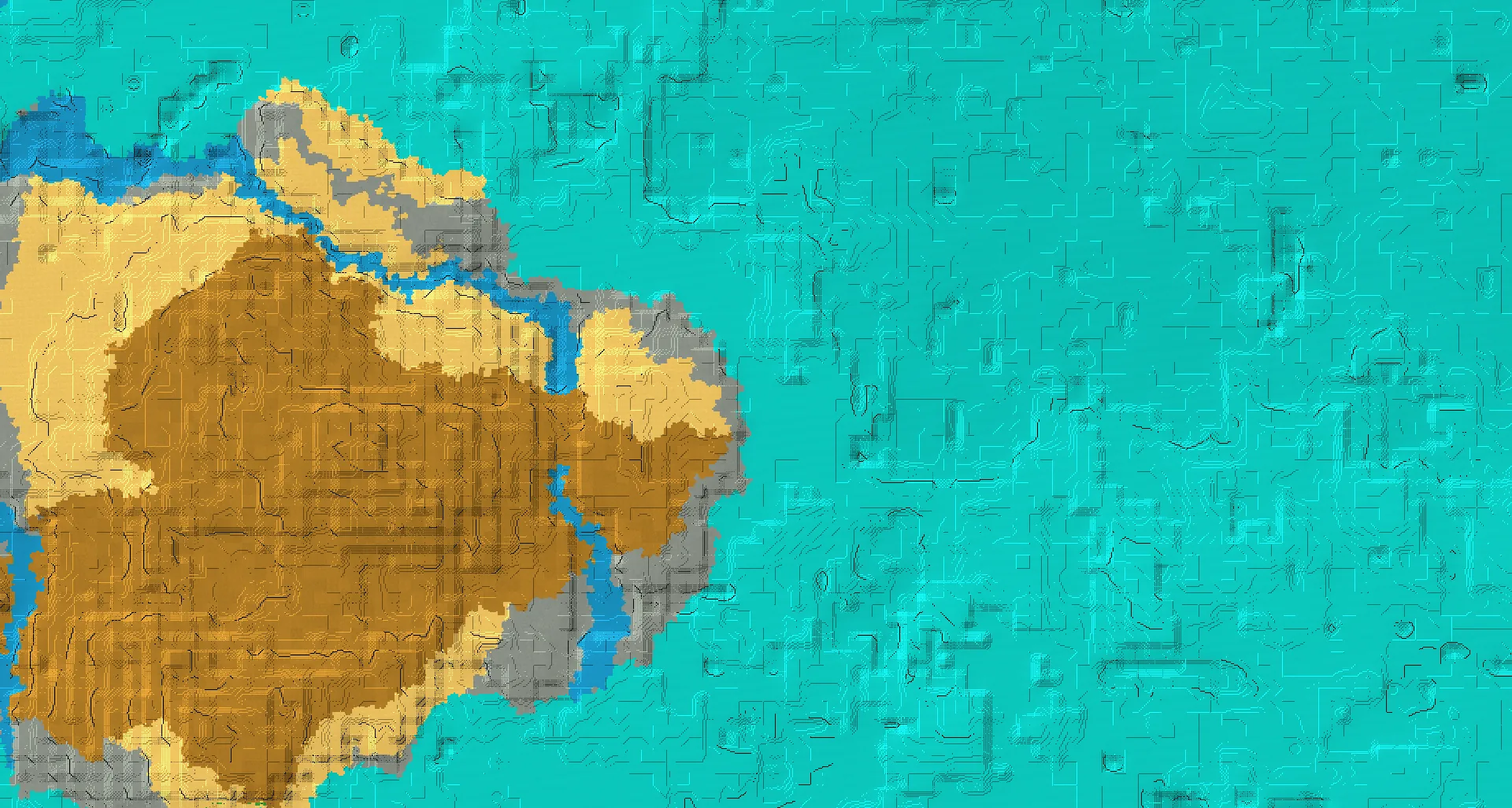 Seed map — Warm Ocean East of a Desert Start with Trial Chambers