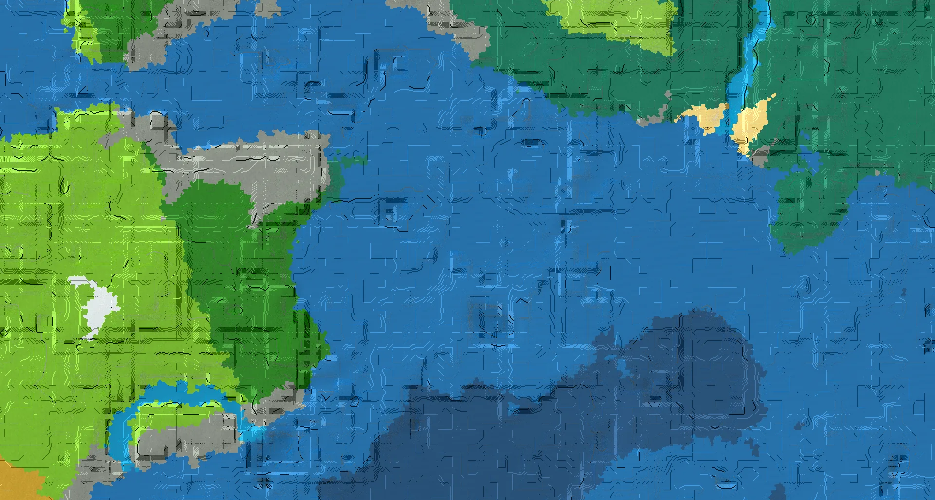 Seed map — Ocean Ruins Southwest of a Taiga Start