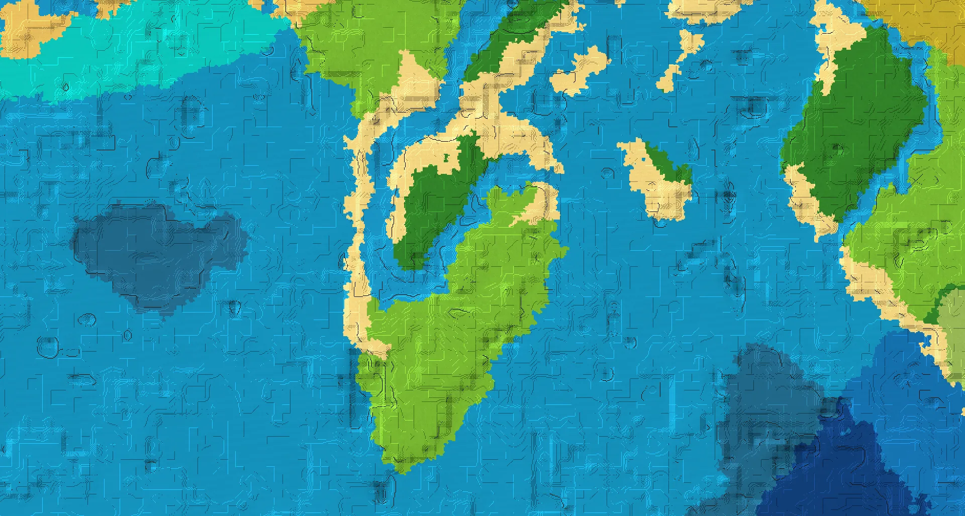 Seed map — Ocean-focused Plains Start with a Village at 80, -528