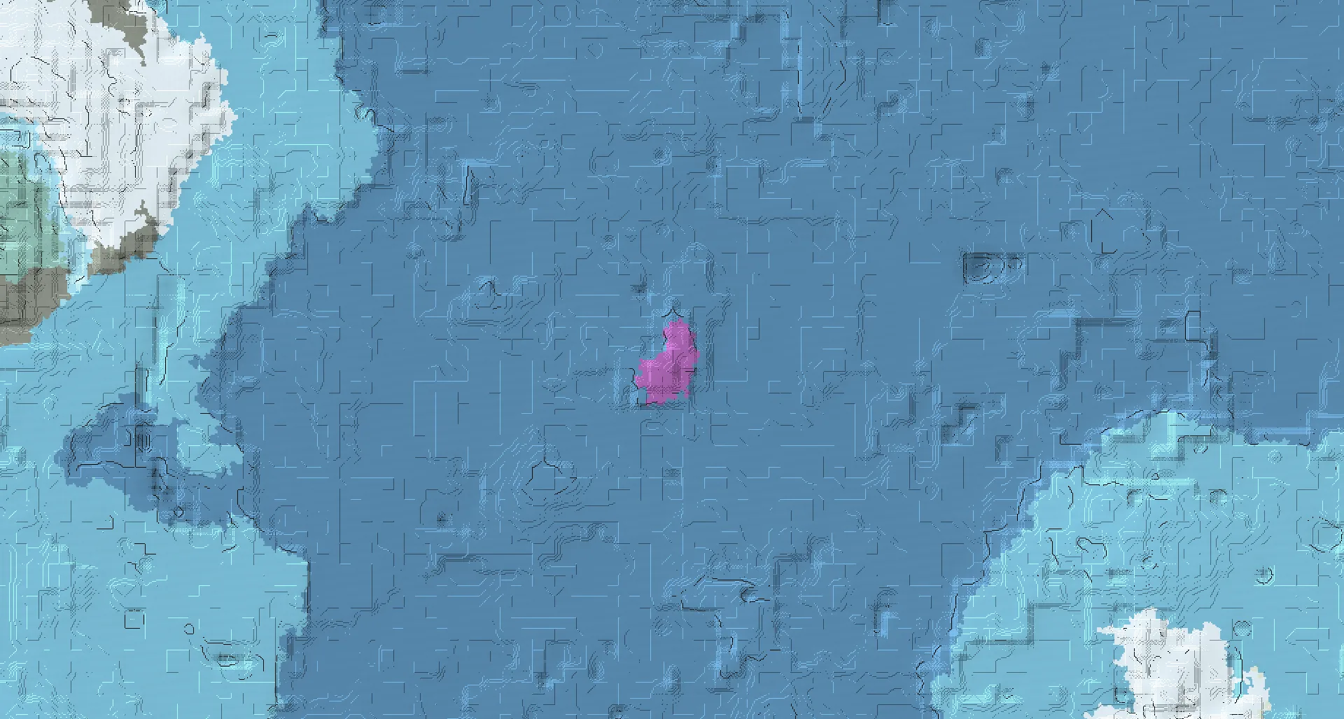 Seed map — Mushroom Fields Southeast of a Snowy Plains Start