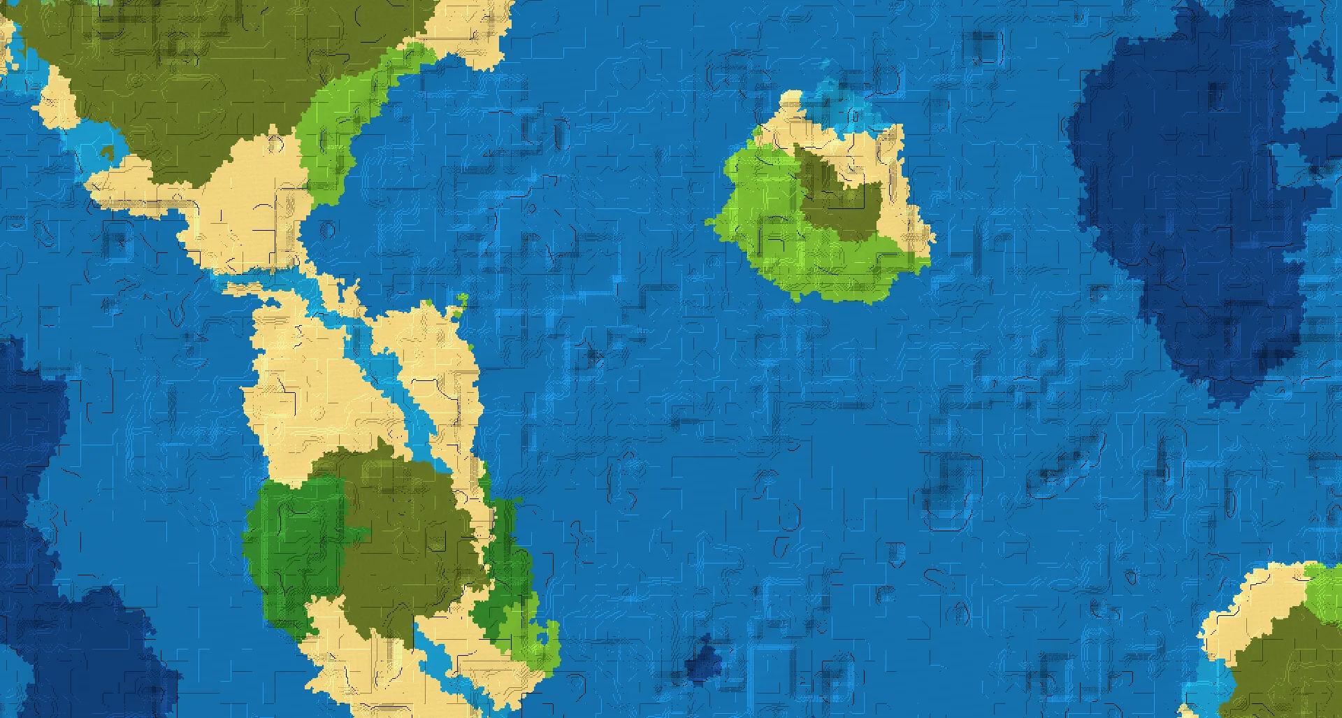 Seed map — Ocean-focused Start in Plains at -832, 208