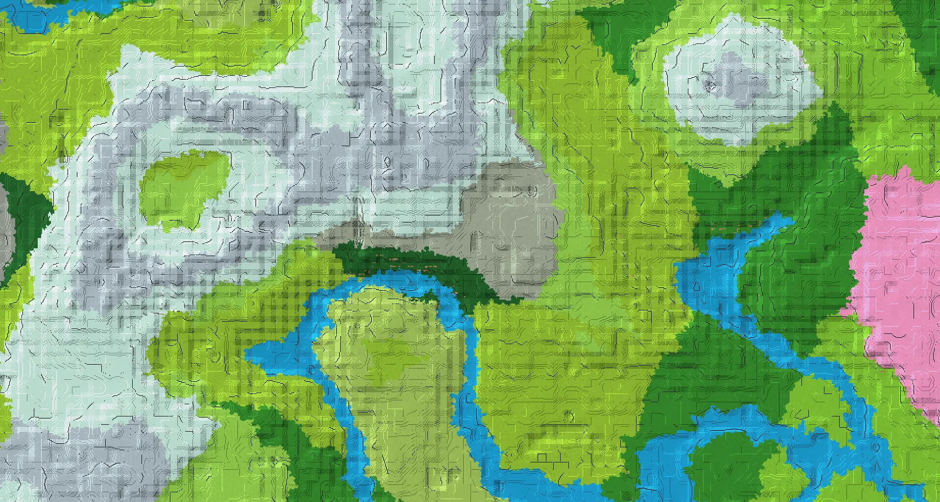 Seed map — Woodland Mansion and Pale Garden from Grove with Ancient City