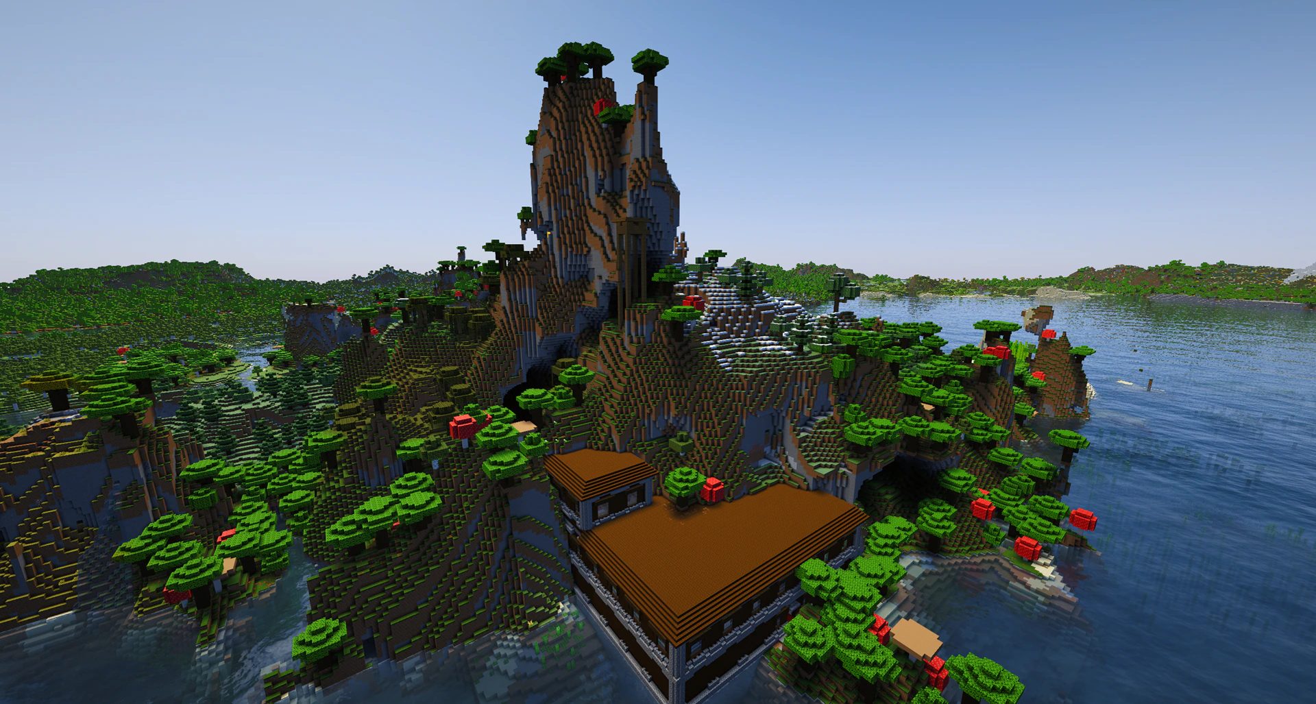 Woodland mansion & cliff witch hut