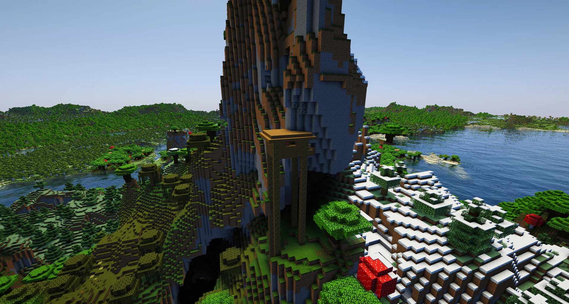Woodland mansion & cliff witch hut