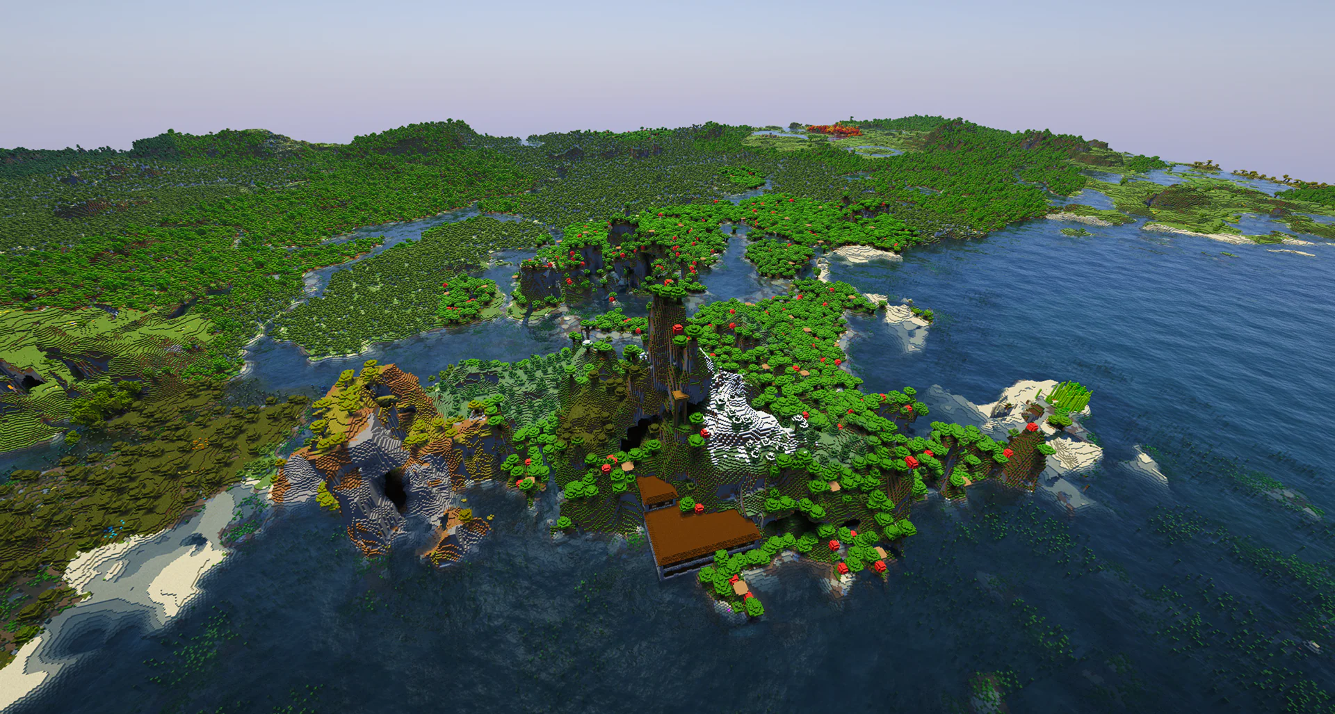 Woodland mansion & cliff witch hut