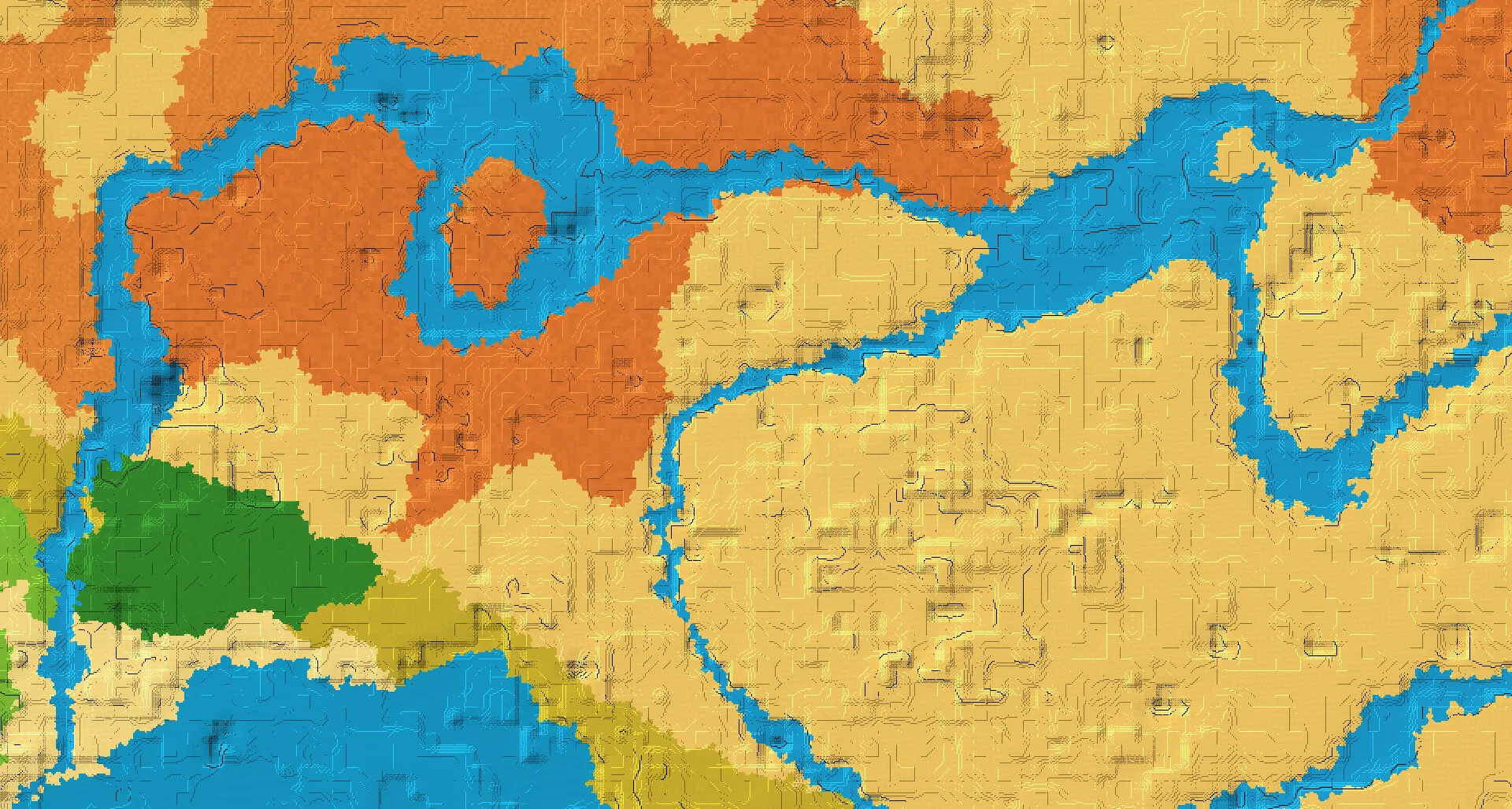 Seed map — Desert Temple and Ruined Portal from Badlands with Trial Chambers