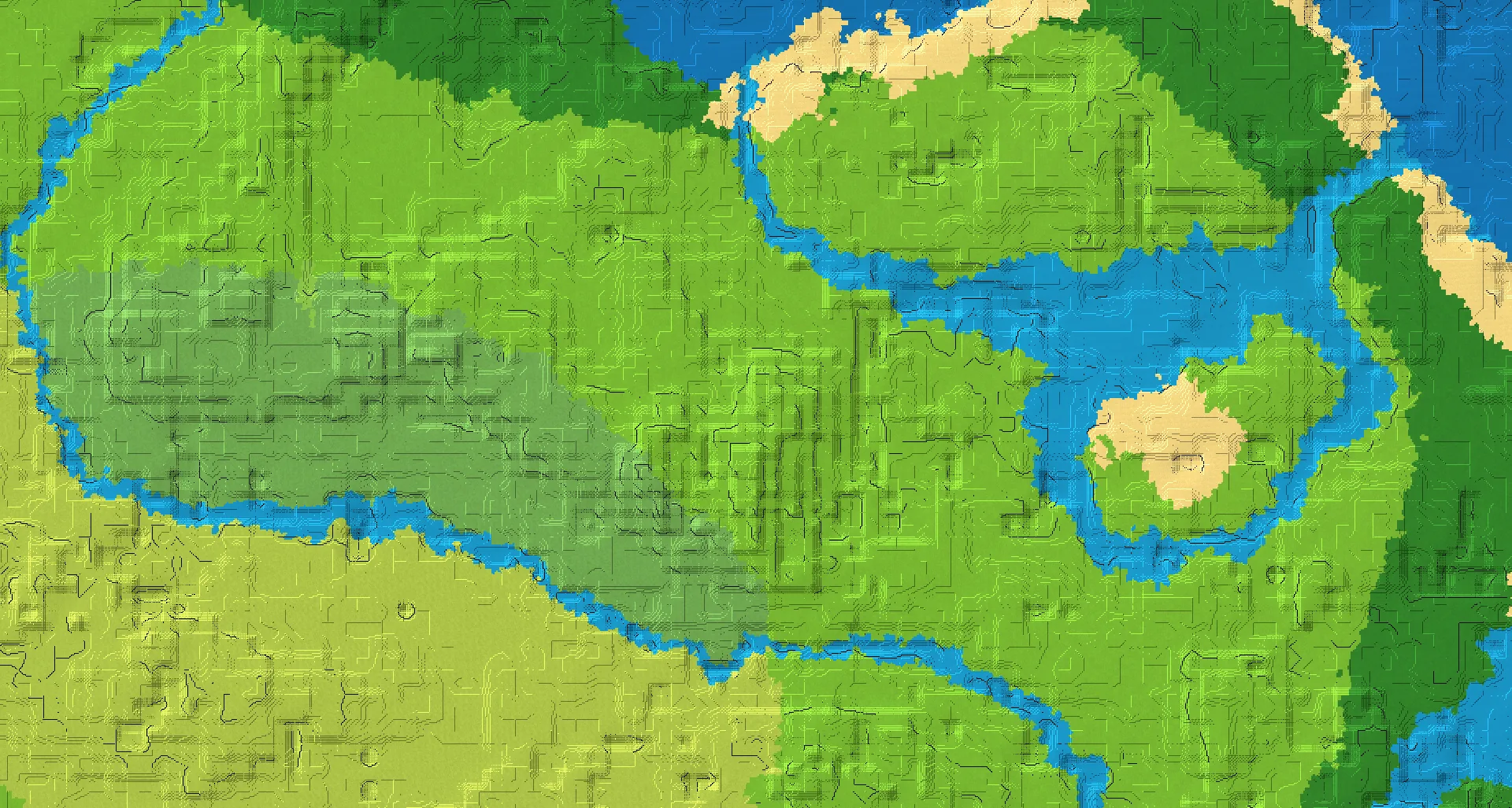 Seed map — 2 Villages near a Plains Start at 32, 240