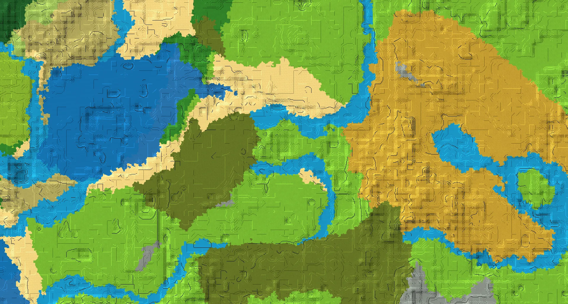 Seed map — 3 Villages near a Plains Start at 16, 48
