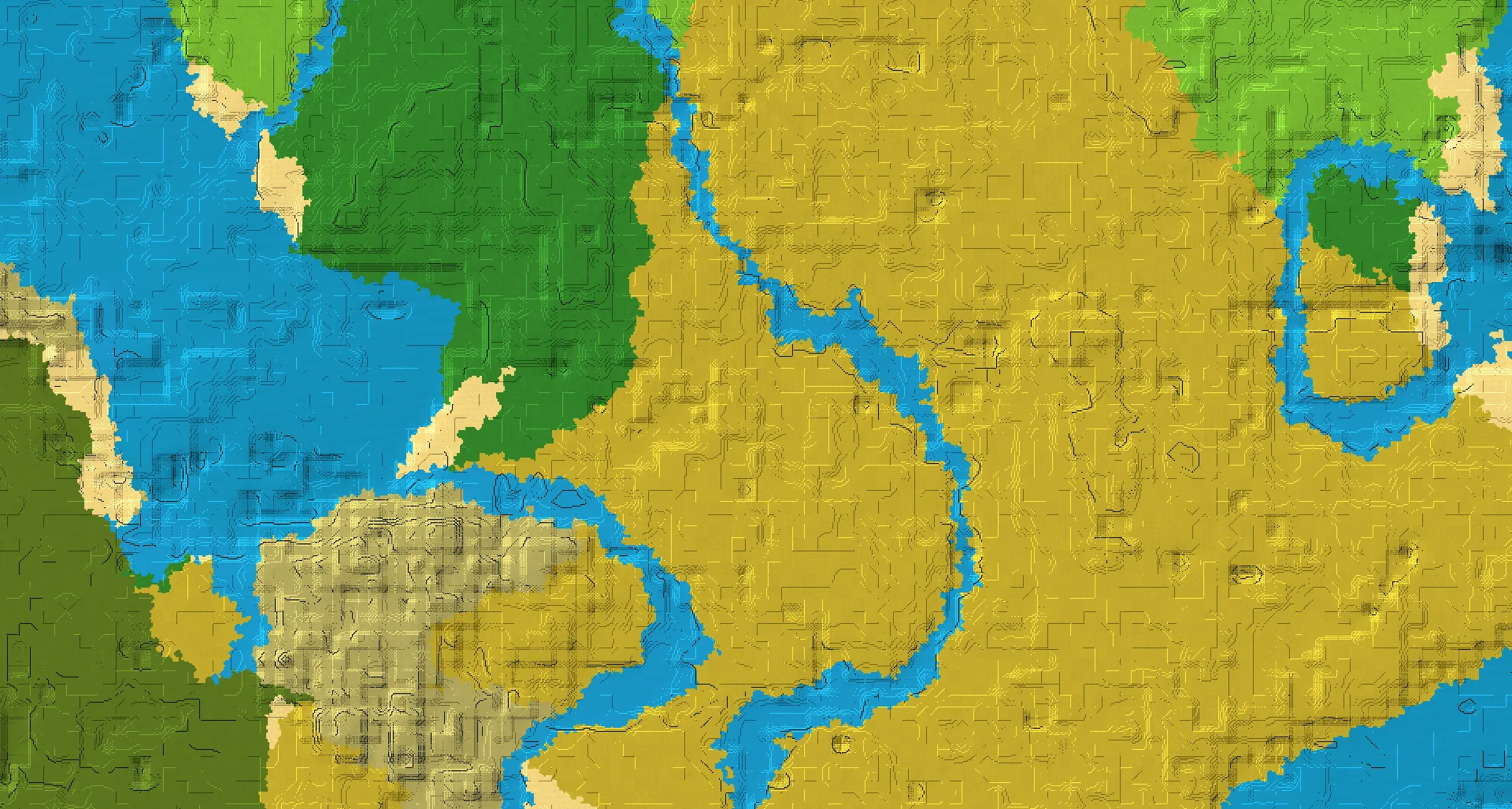 Seed map — Savanna Start with Village at 0, 0 (Seed 5171891949851646555)