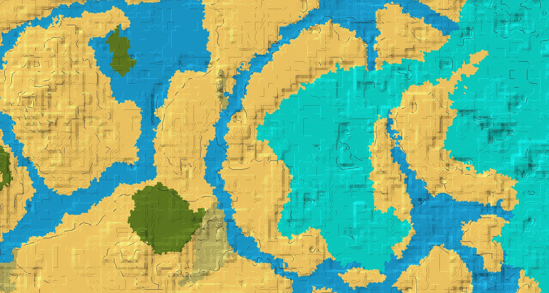 Seed map — Warm Ocean Northeast of a Desert Start with Village