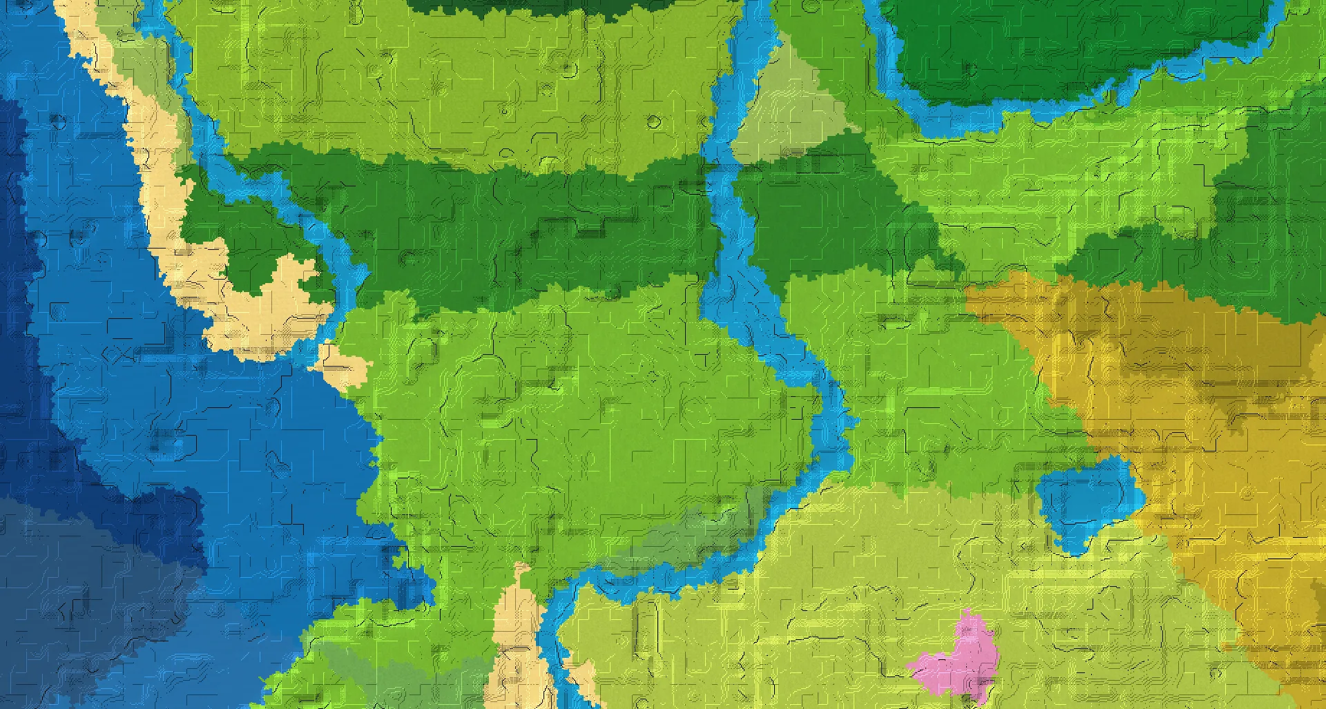 Seed map — Cherry Grove and Village from Sunflower Plains with Trial Chambers