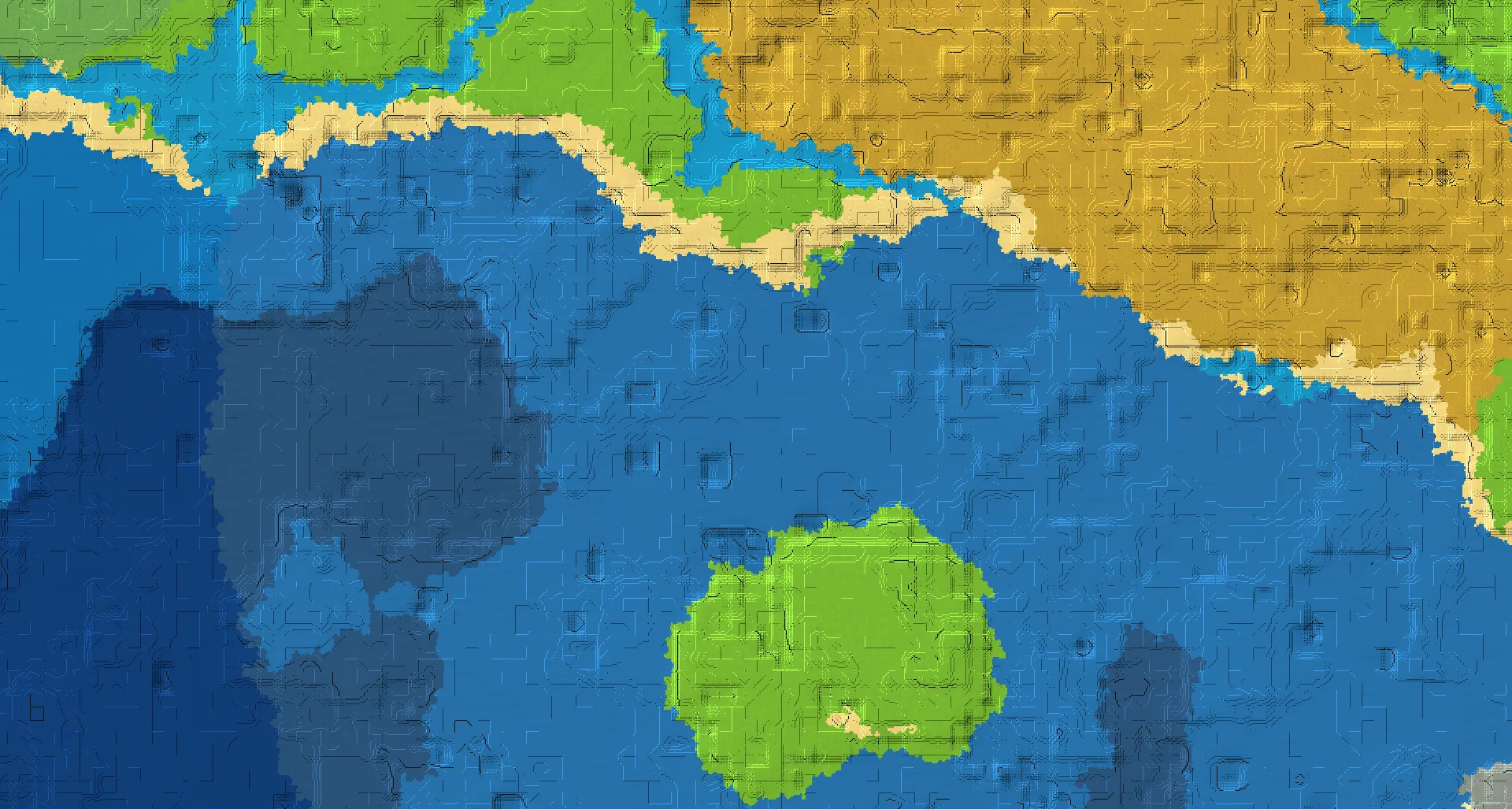 Seed map — Ocean-focused Start in Plains with Pillager Outpost