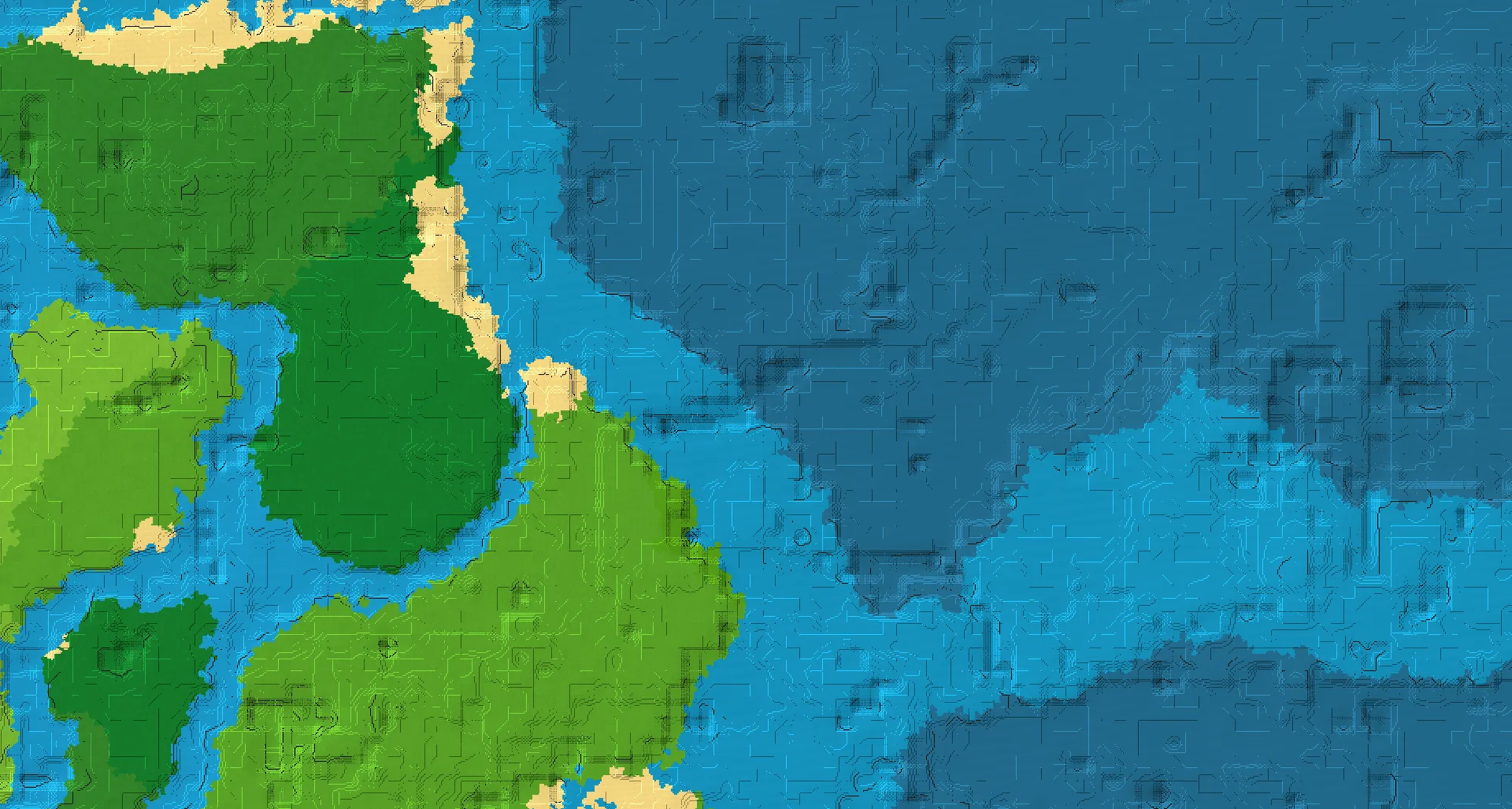 Seed map — Cherry grove and plains and coastline