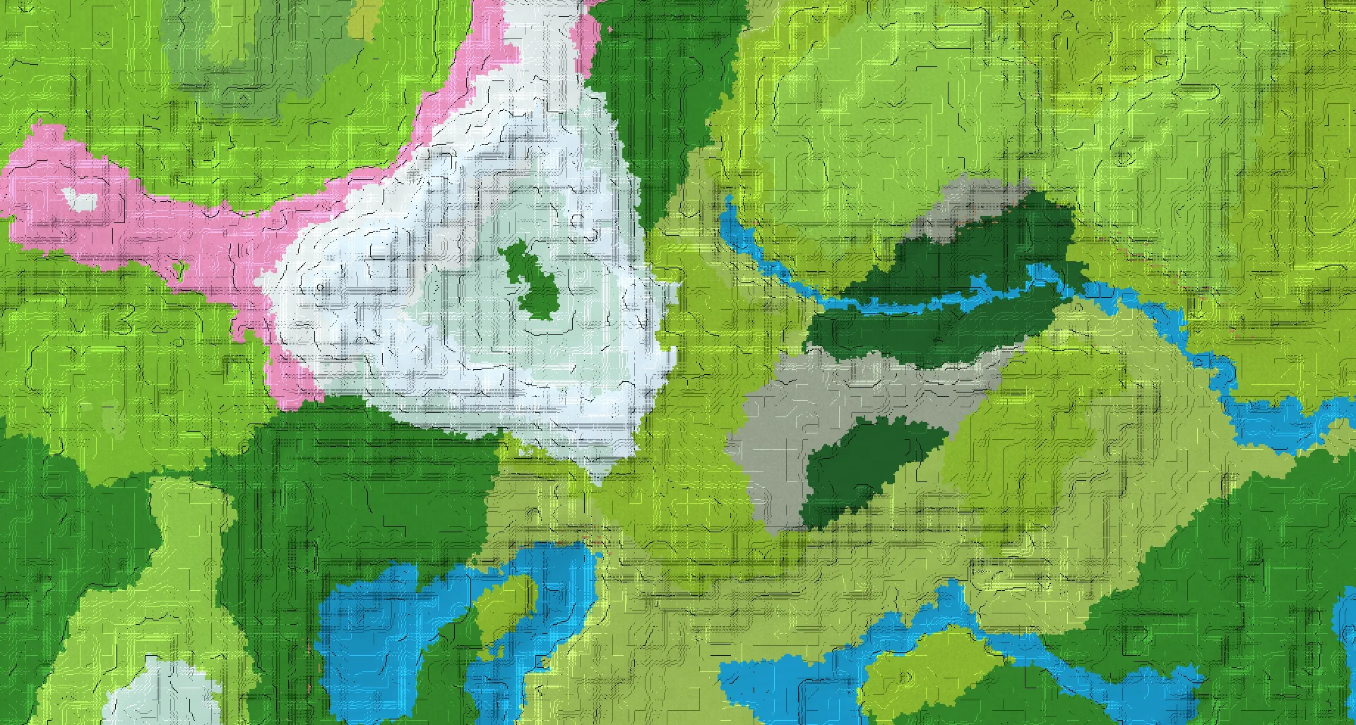 Seed map — Jagged peaks castle mountain in an open cherry grove ring