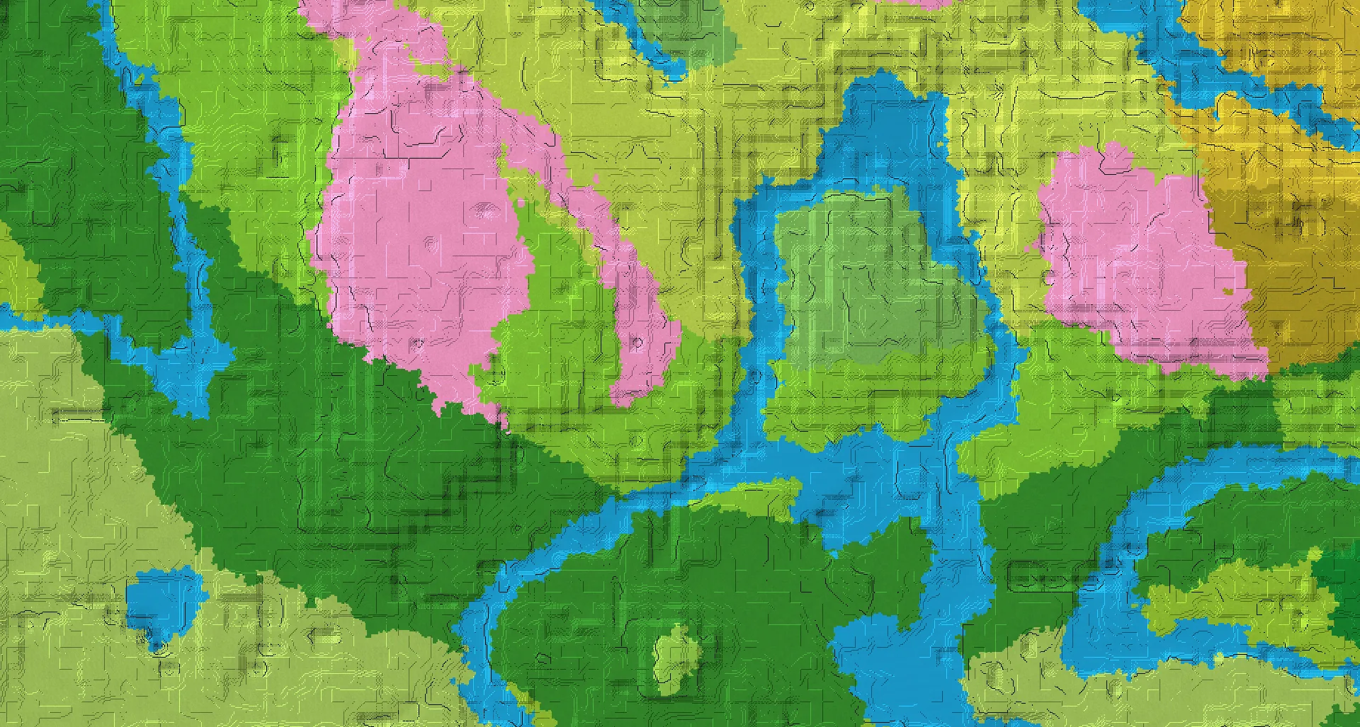 Seed map — Cherry Grove Routes from Sunflower Plains with Ruined Portal