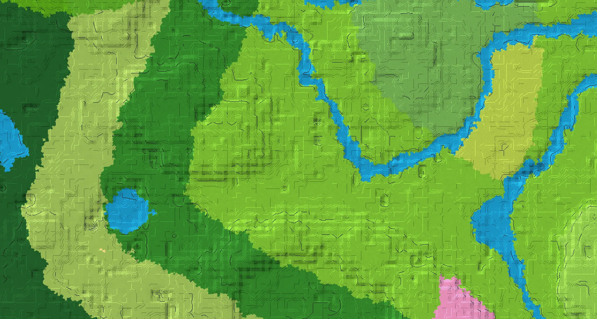 Seed map — Cherry Grove and Village from Plains at 64, 80 (Seed 5682520312439360444)