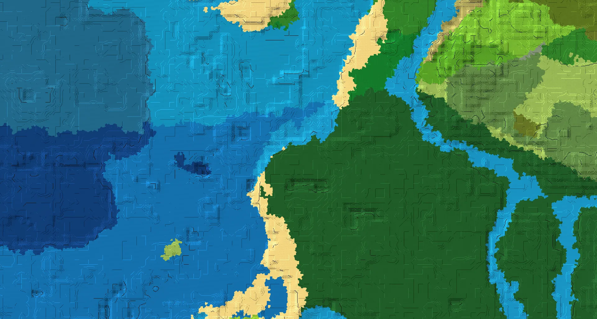 Seed map — Woodland Mansion and Trial Chambers from Dark Forest with Shipwreck