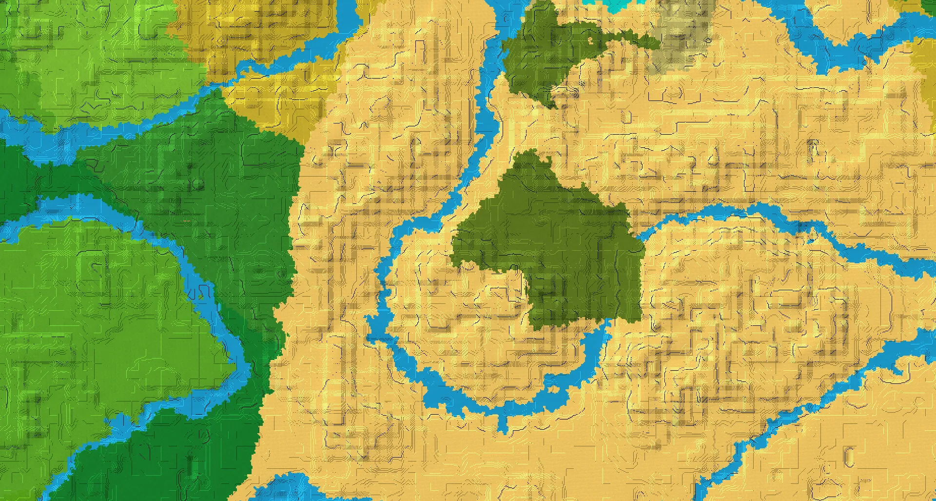 Seed map — Mangrove Swamp East of a Desert Start with Desert Temple