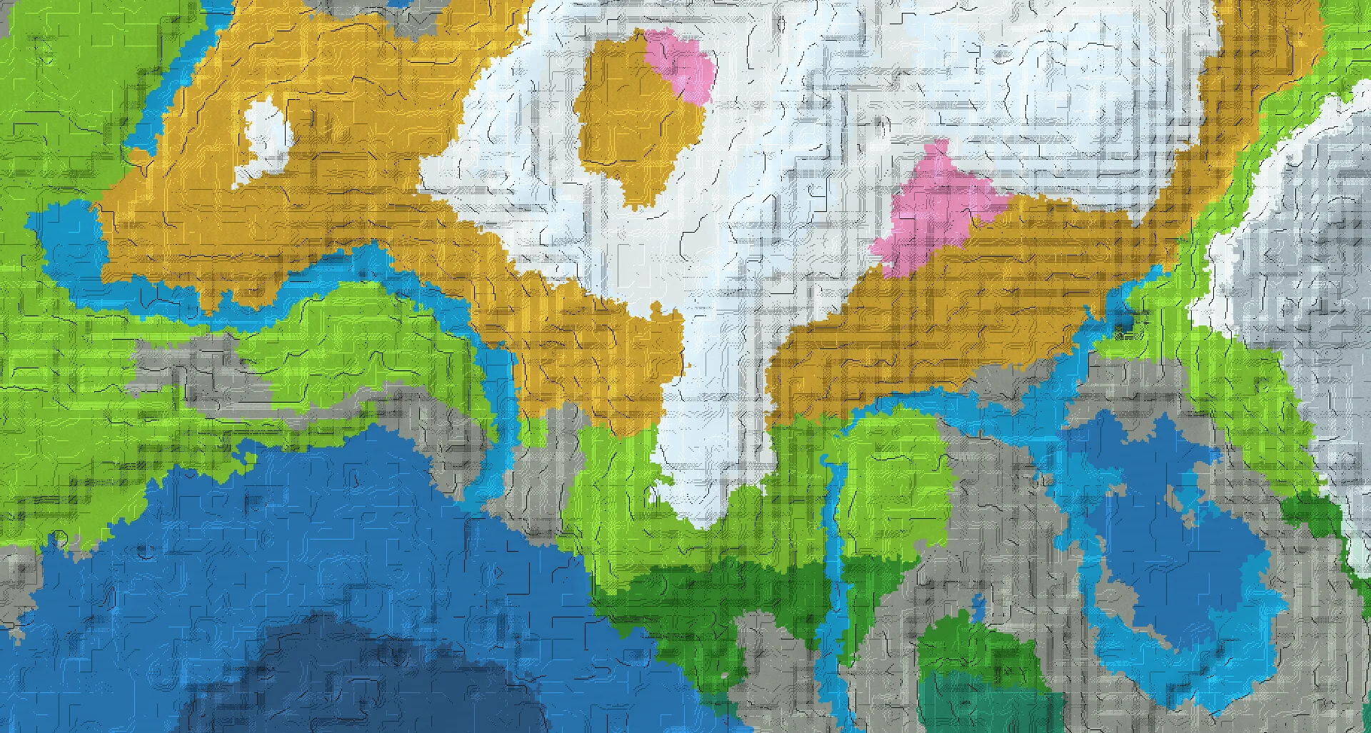 Seed map — Dappled forest and Cherry grove with Plains village