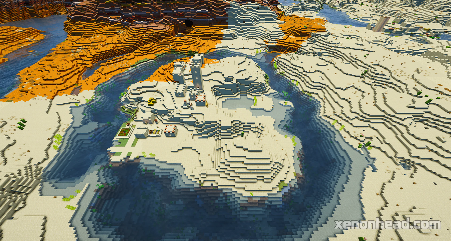 Desert island village at spawn