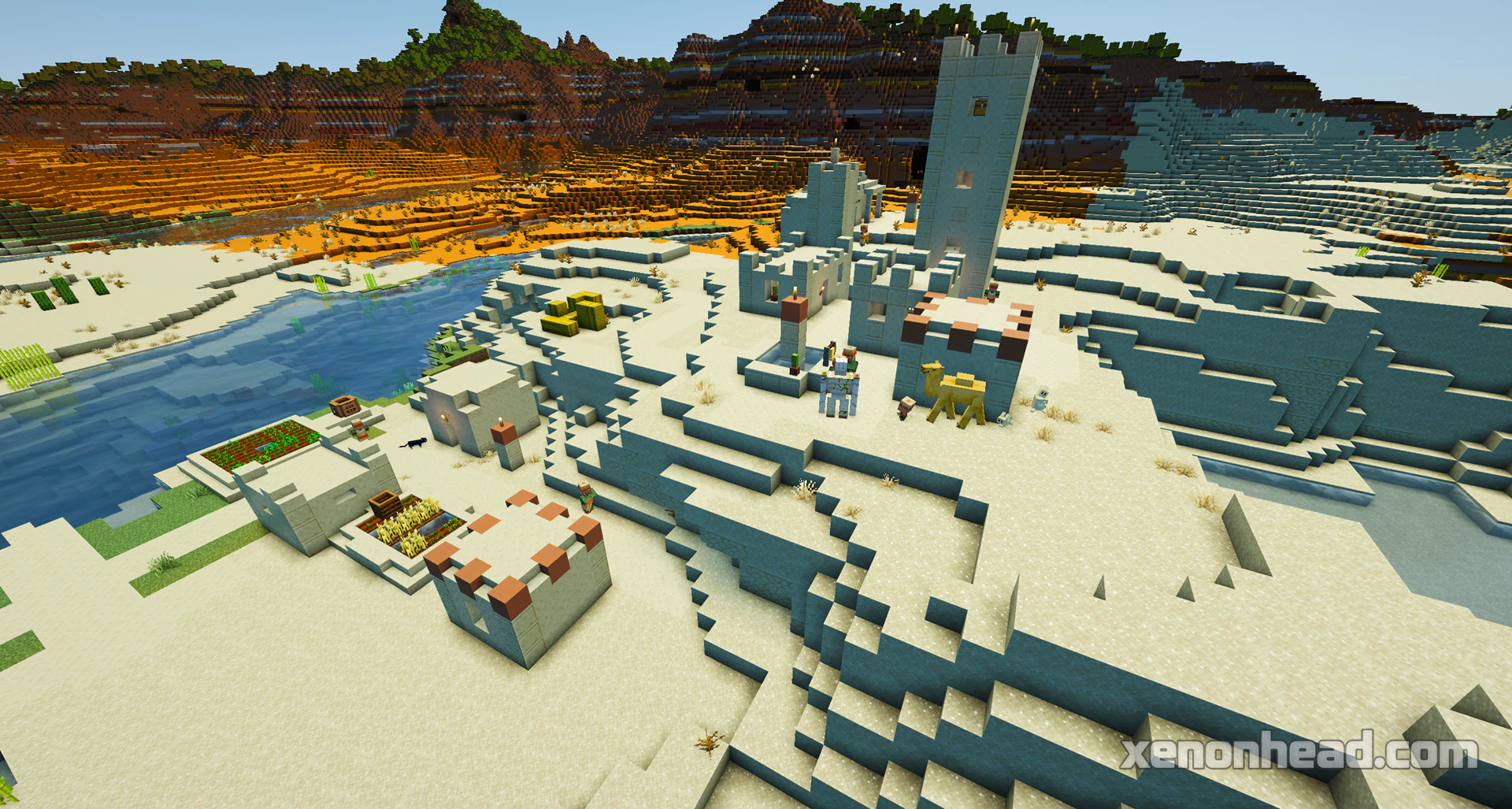 Desert island village at spawn