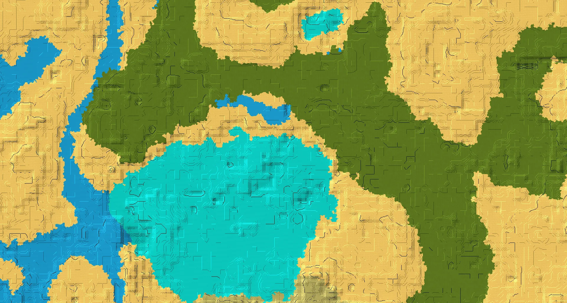 Seed map — Ocean Ruins Northwest of a Desert Start