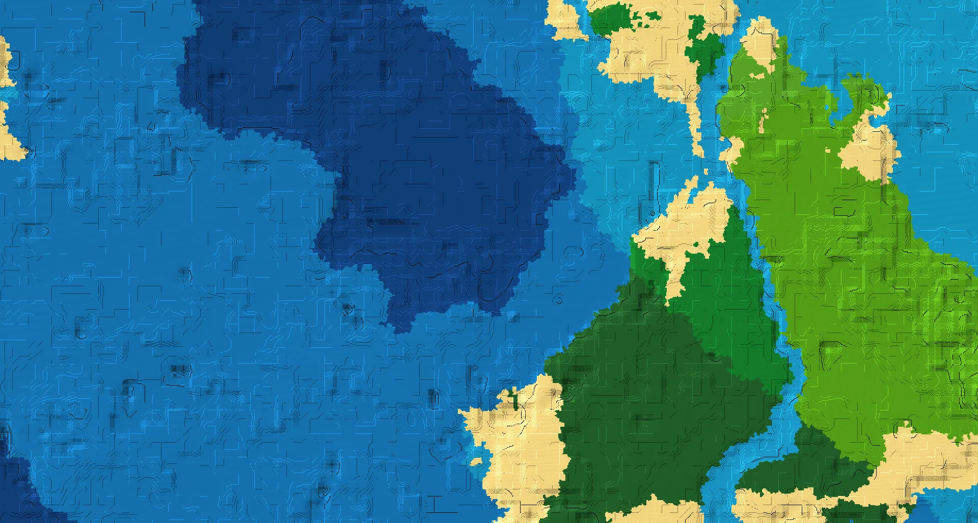 Seed map — Ocean Monument and Trail Ruins from Dark Forest