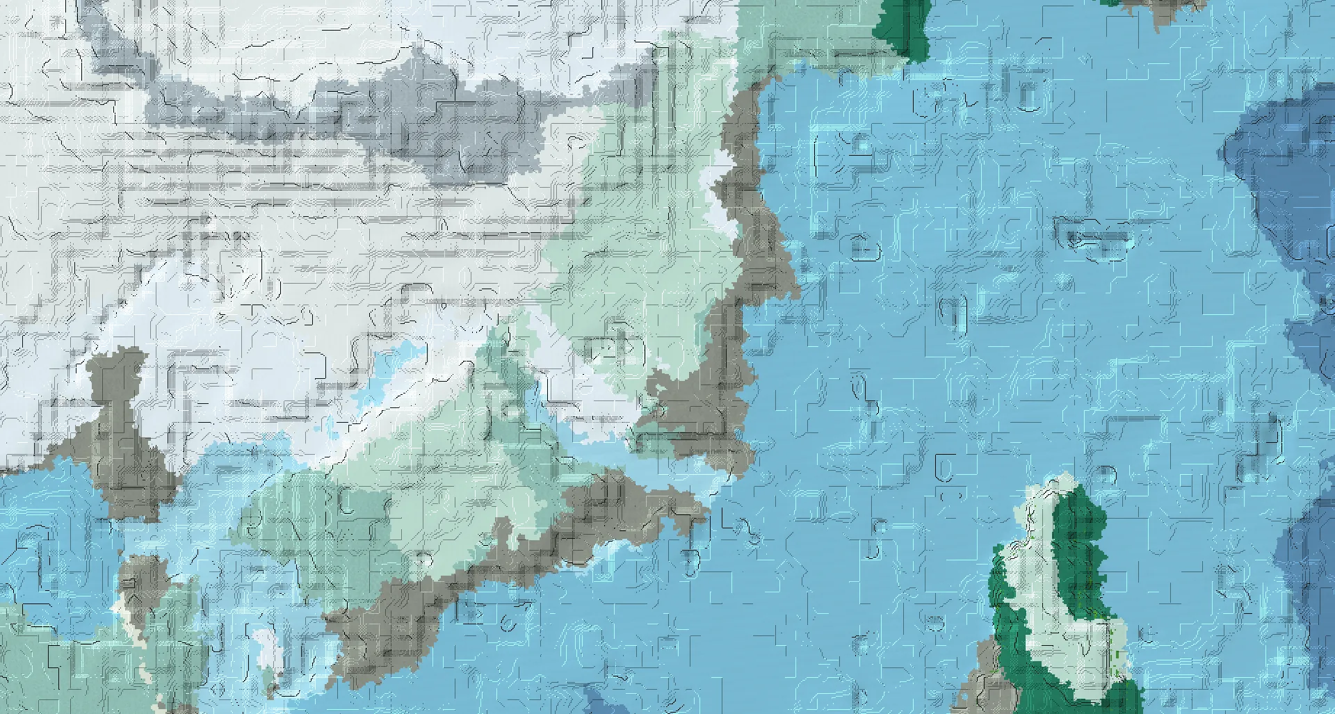 Seed map — Lush caves and cliffs on ice