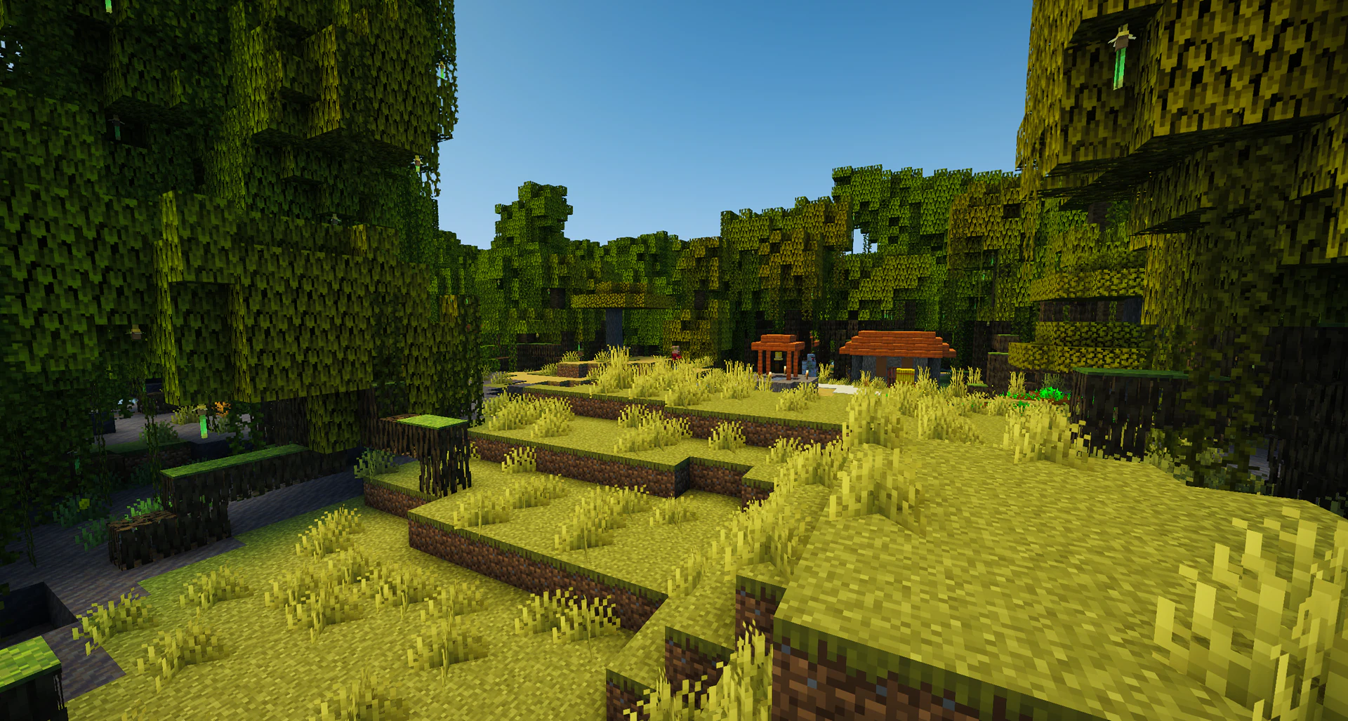 A village fully swallowed and hidden deep inside a dense mangrove swamp