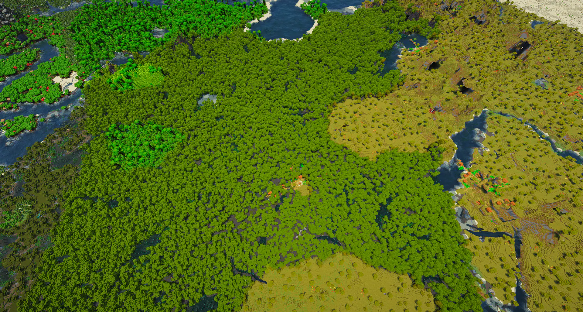 A village fully swallowed and hidden deep inside a dense mangrove swamp