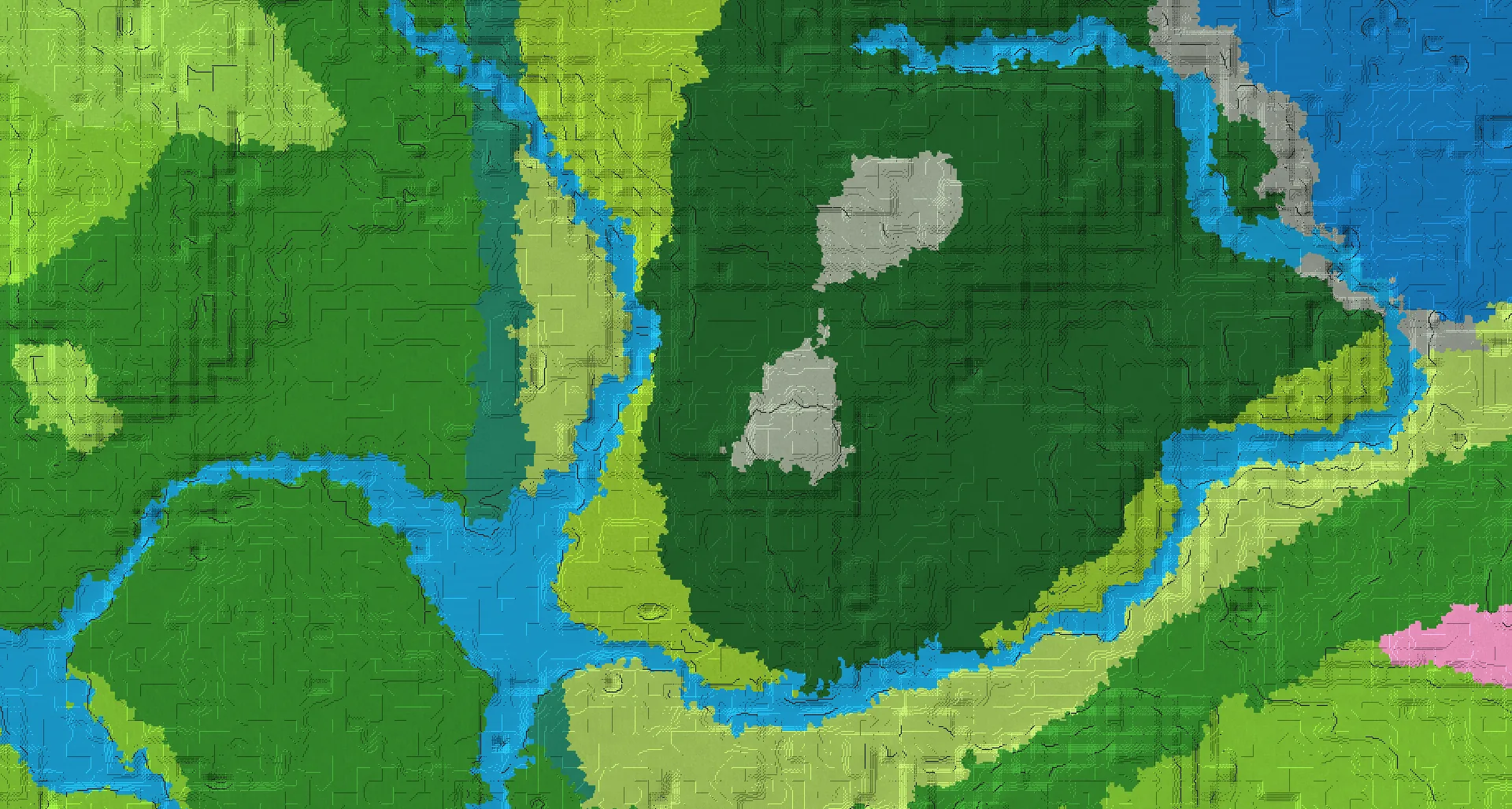 Seed map — Woodland Mansion and Pale Garden from Birch Forest with Abandoned Camp