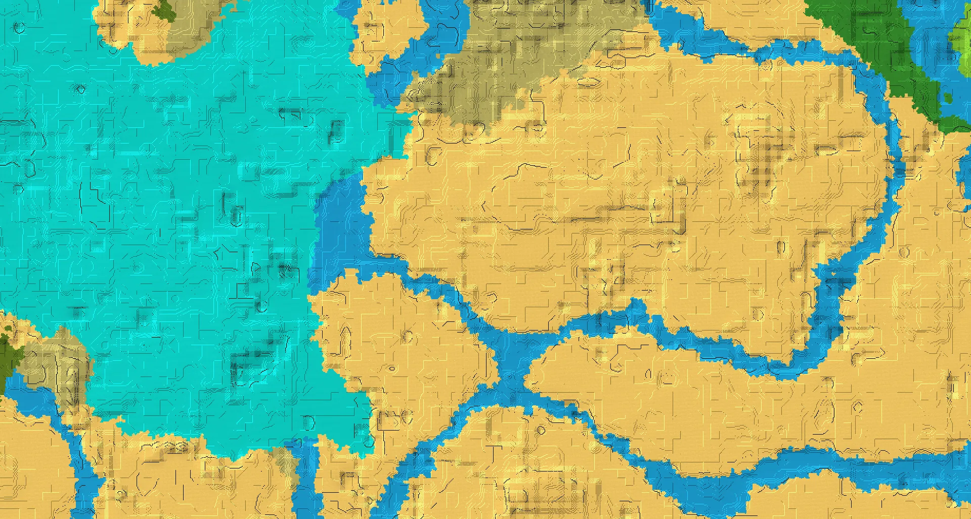 Seed map — Desert Start with Village at 16, -48
