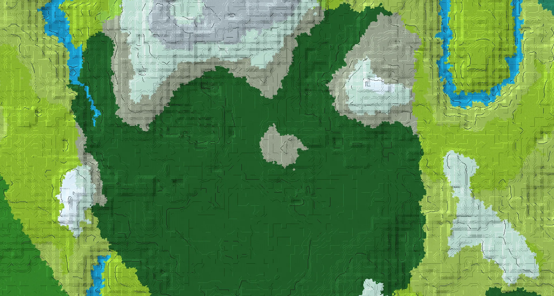 Seed map — Woodland Mansion and Pale Garden from Jagged Peaks