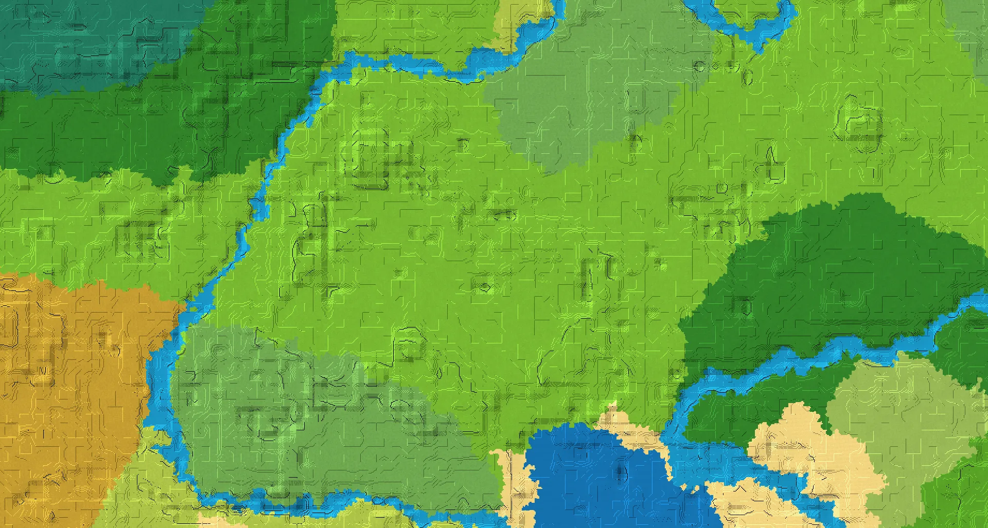 Seed map — 2 Villages near a Plains Start at 128, 64