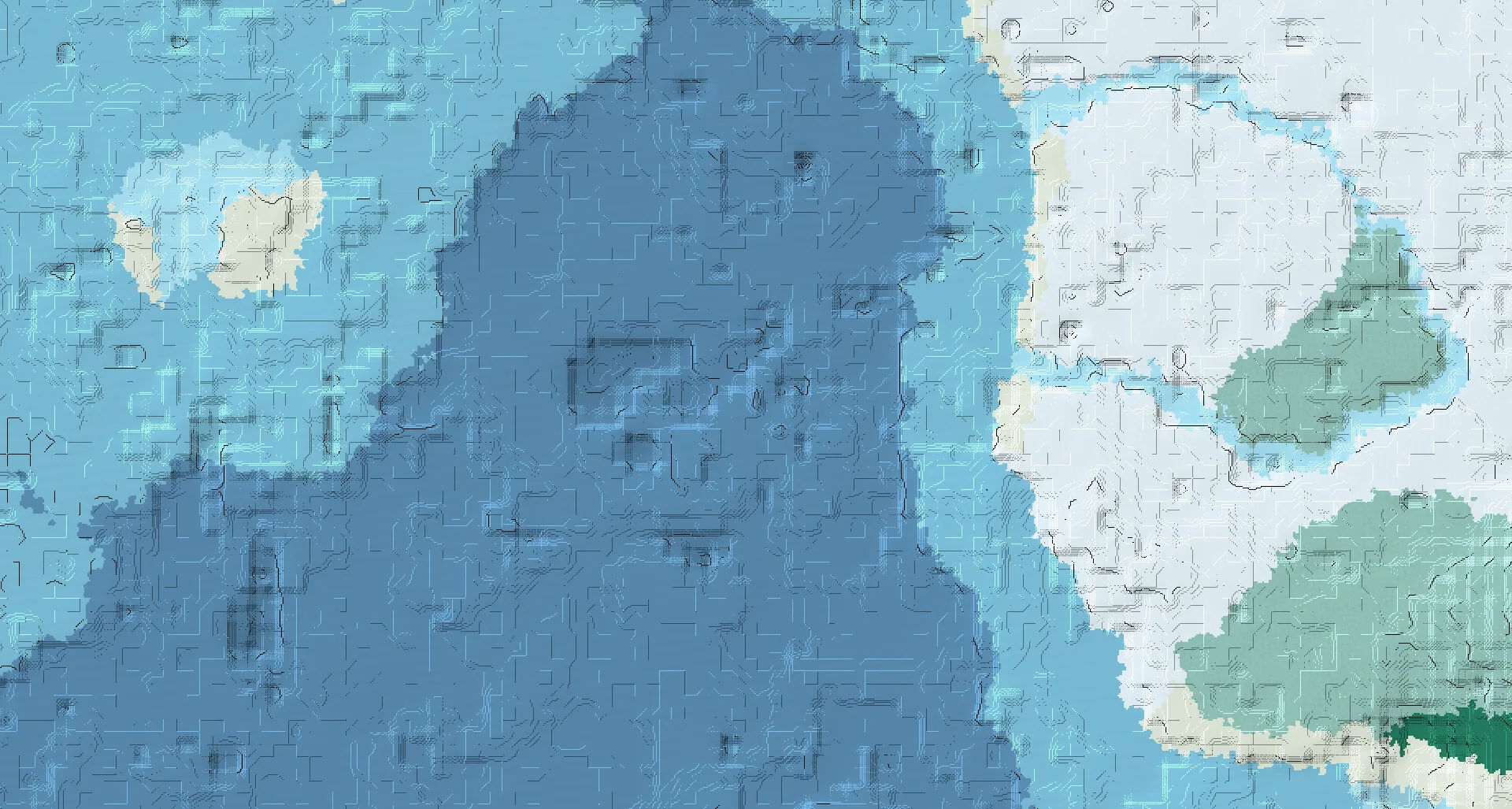 Seed map — Ocean Monument Northwest of a Snowy Taiga Start with Trial Chambers