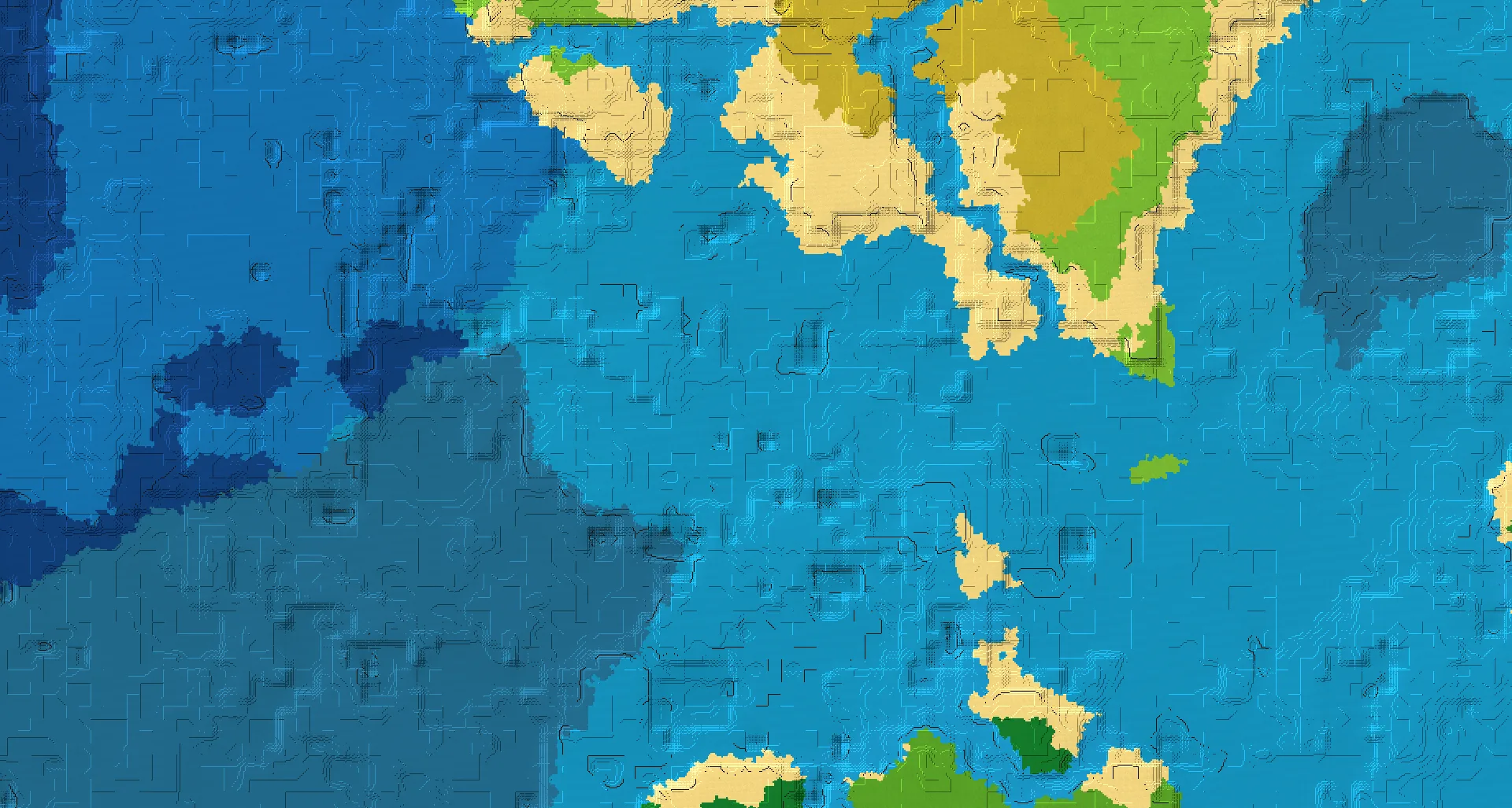 Seed map — Ocean Ruins Southwest of a Plains Start