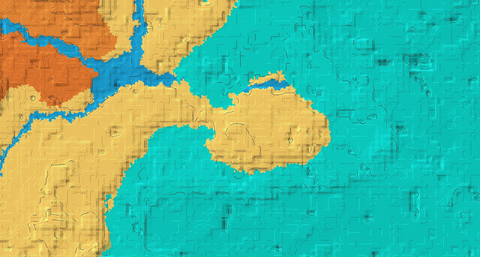 Seed map — Ocean-focused Start in Desert with Desert Temple