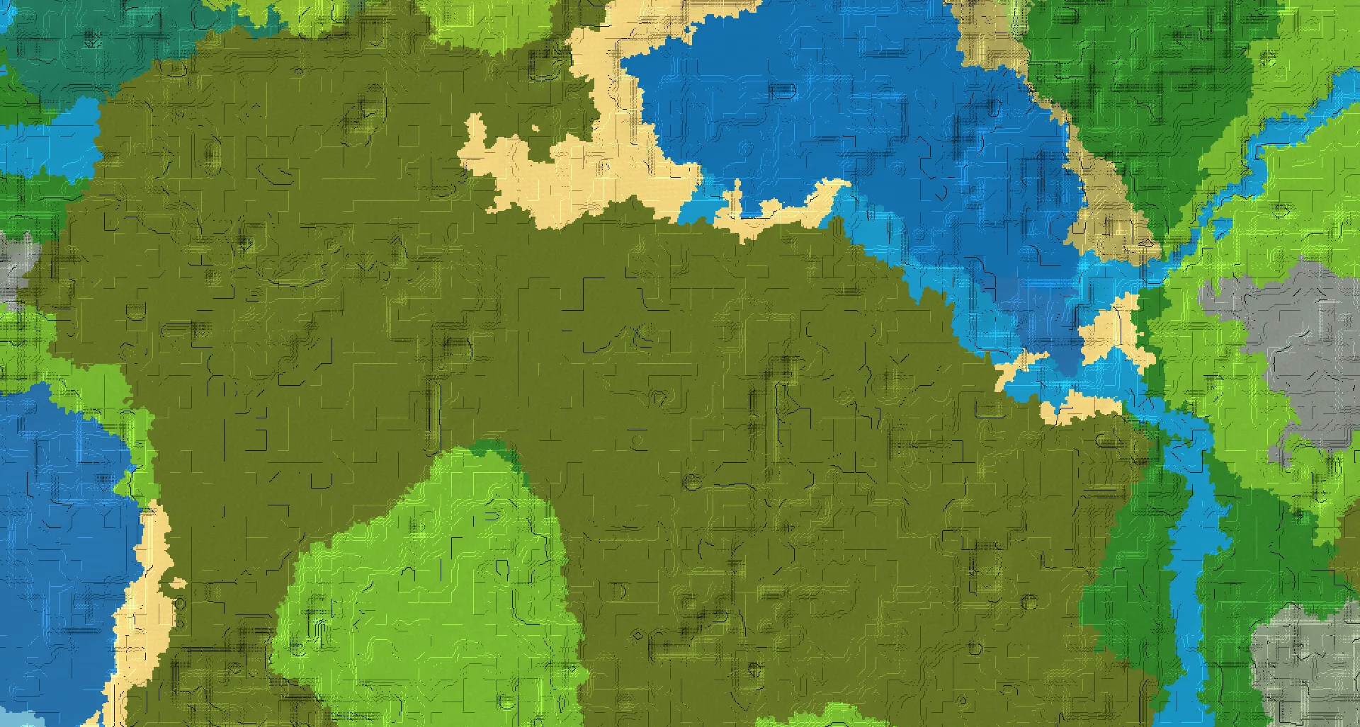 Seed map — Witch Hut Northwest of a Forest Start with Village