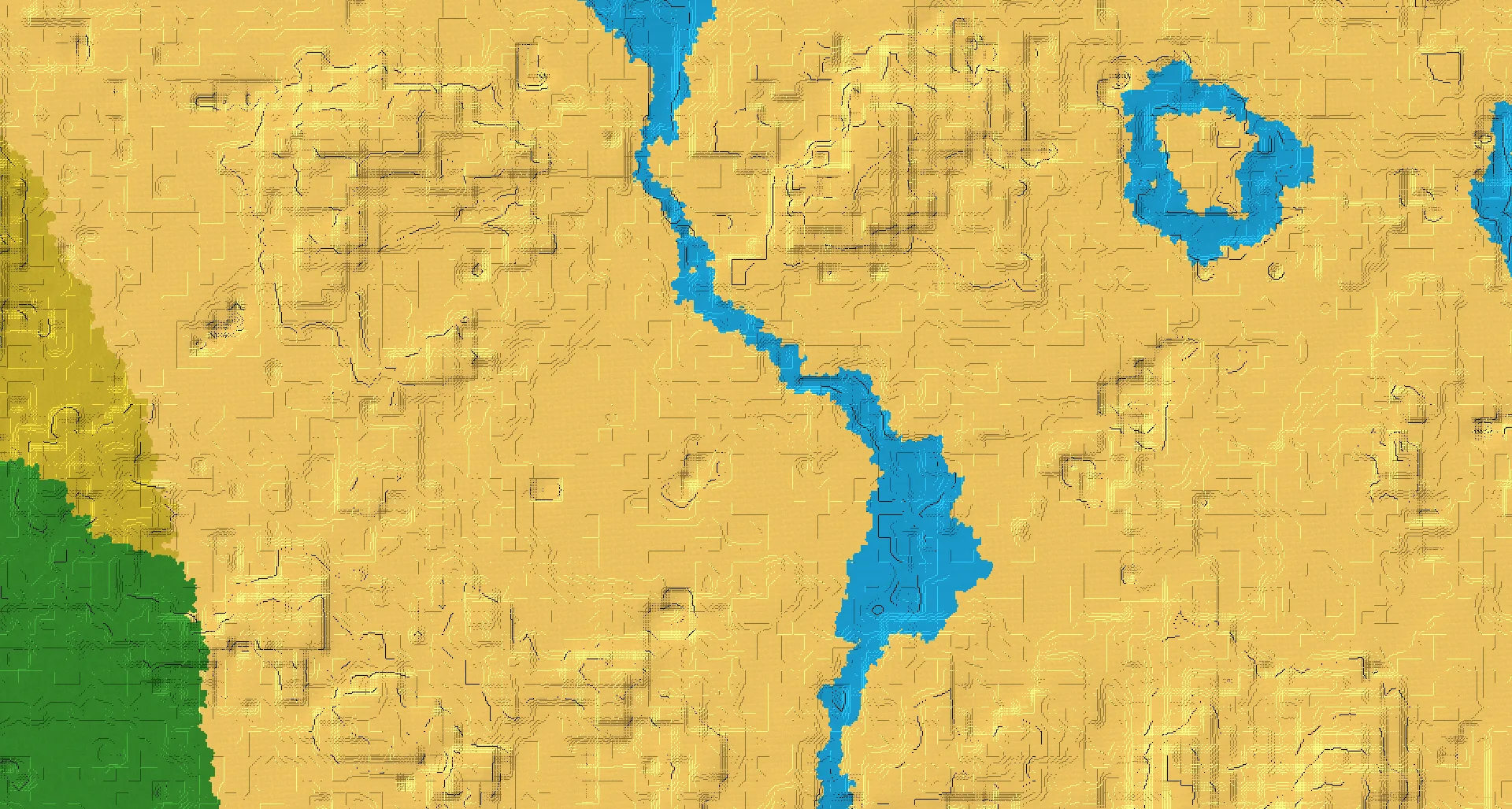Seed map — 4 Villages near a Desert Start