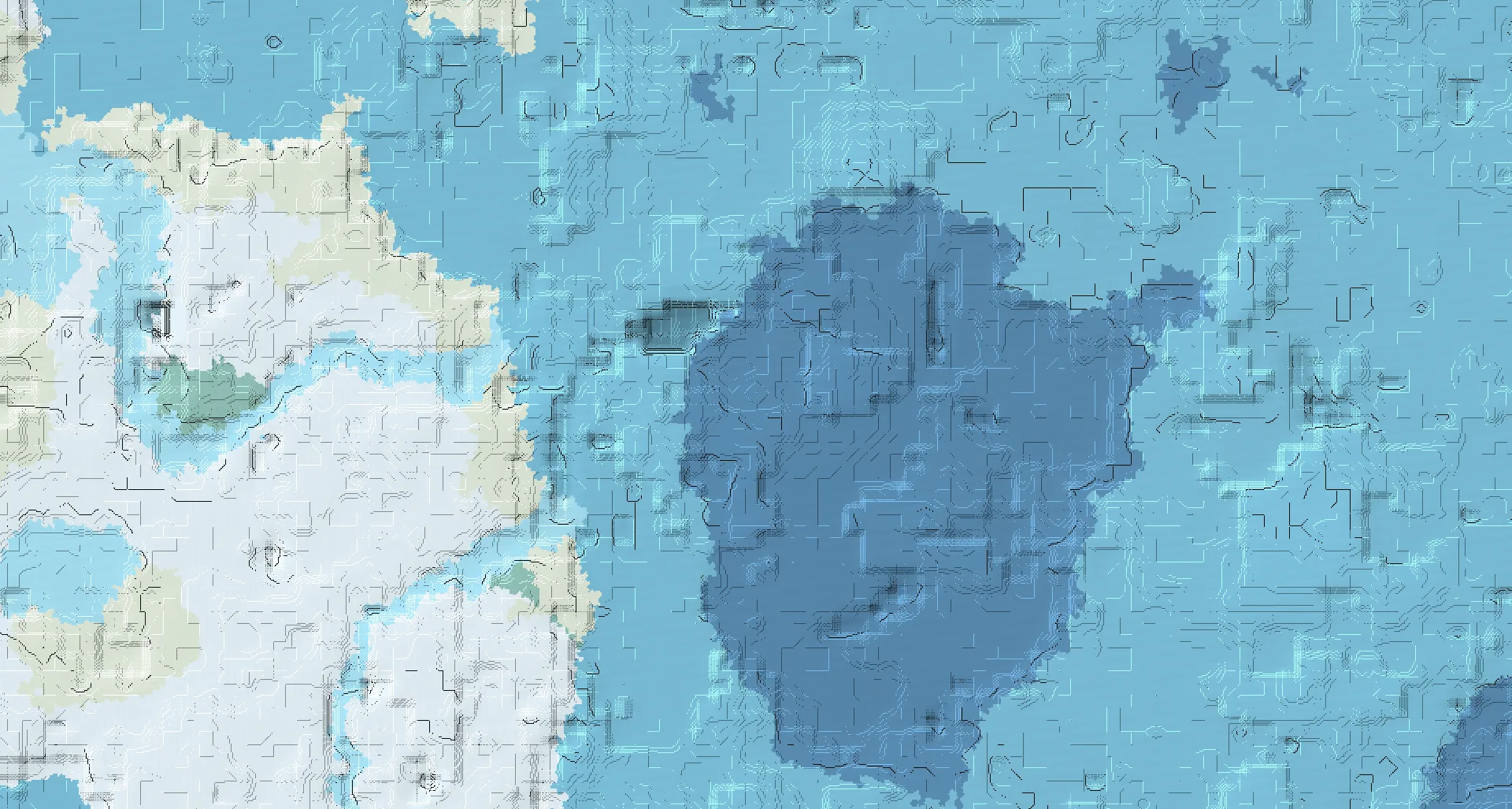 Seed map — Ocean Monument East of a Snowy Plains Start