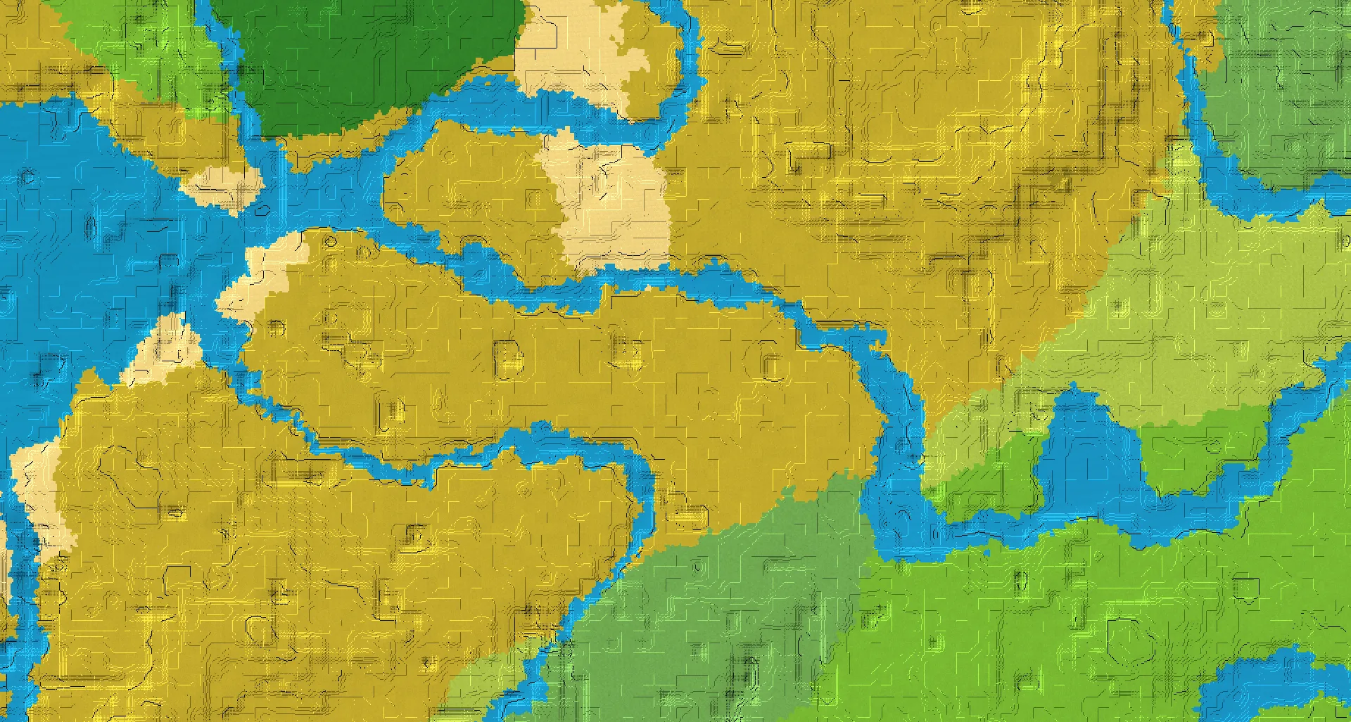 Seed map — Savanna Start with Trial Chambers at 0, 0 (Seed 6358451159359306600)