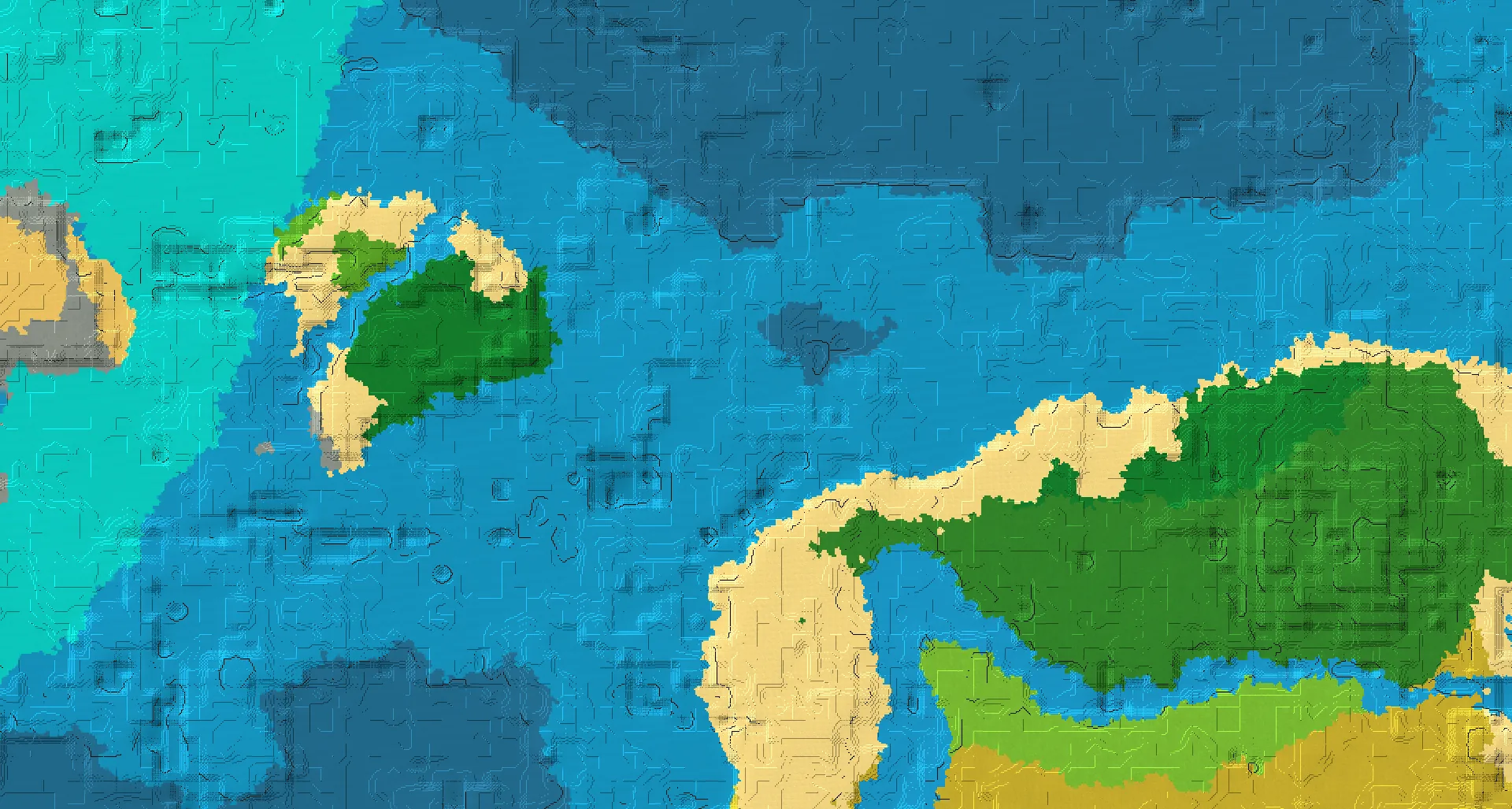 Seed map — Ocean-focused Start in Jungle with Ruined Portal